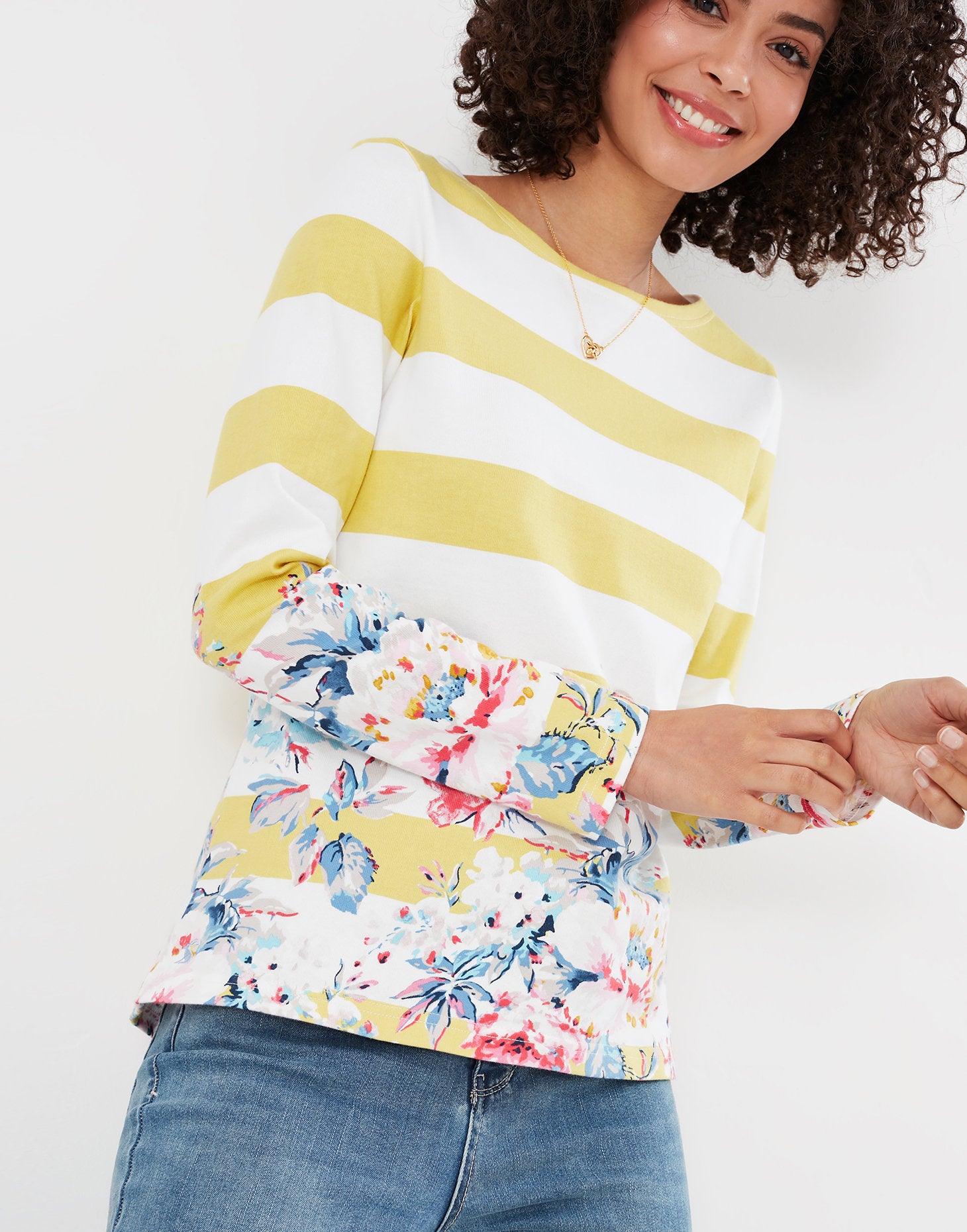 Harbour Long Sleeve Jersey Top- Lemon Border Floral