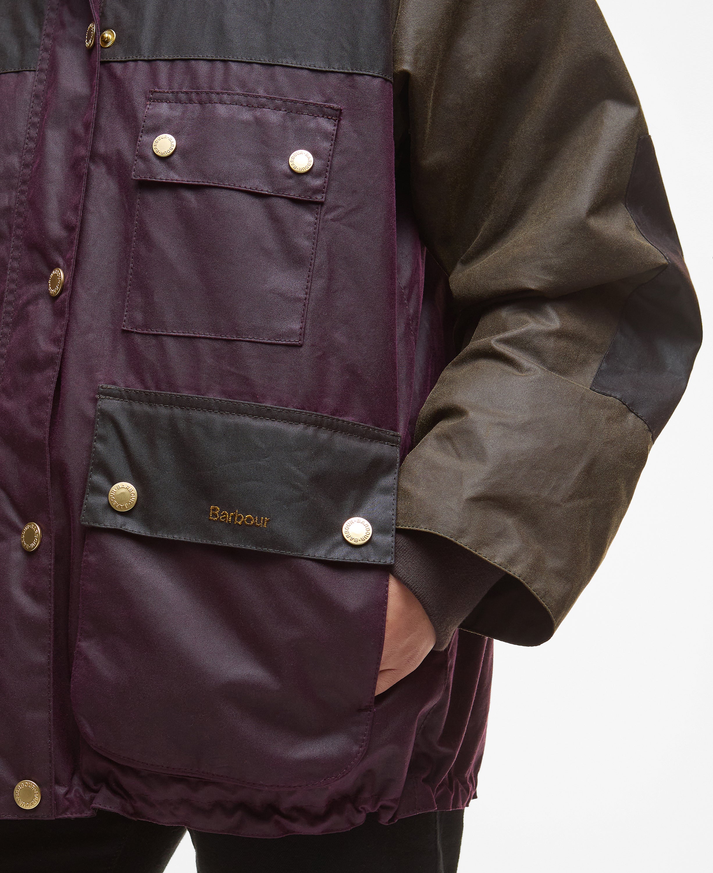 Keeley Waxed Jacket - Merlot/Rustic/Beech/Muted Tartan