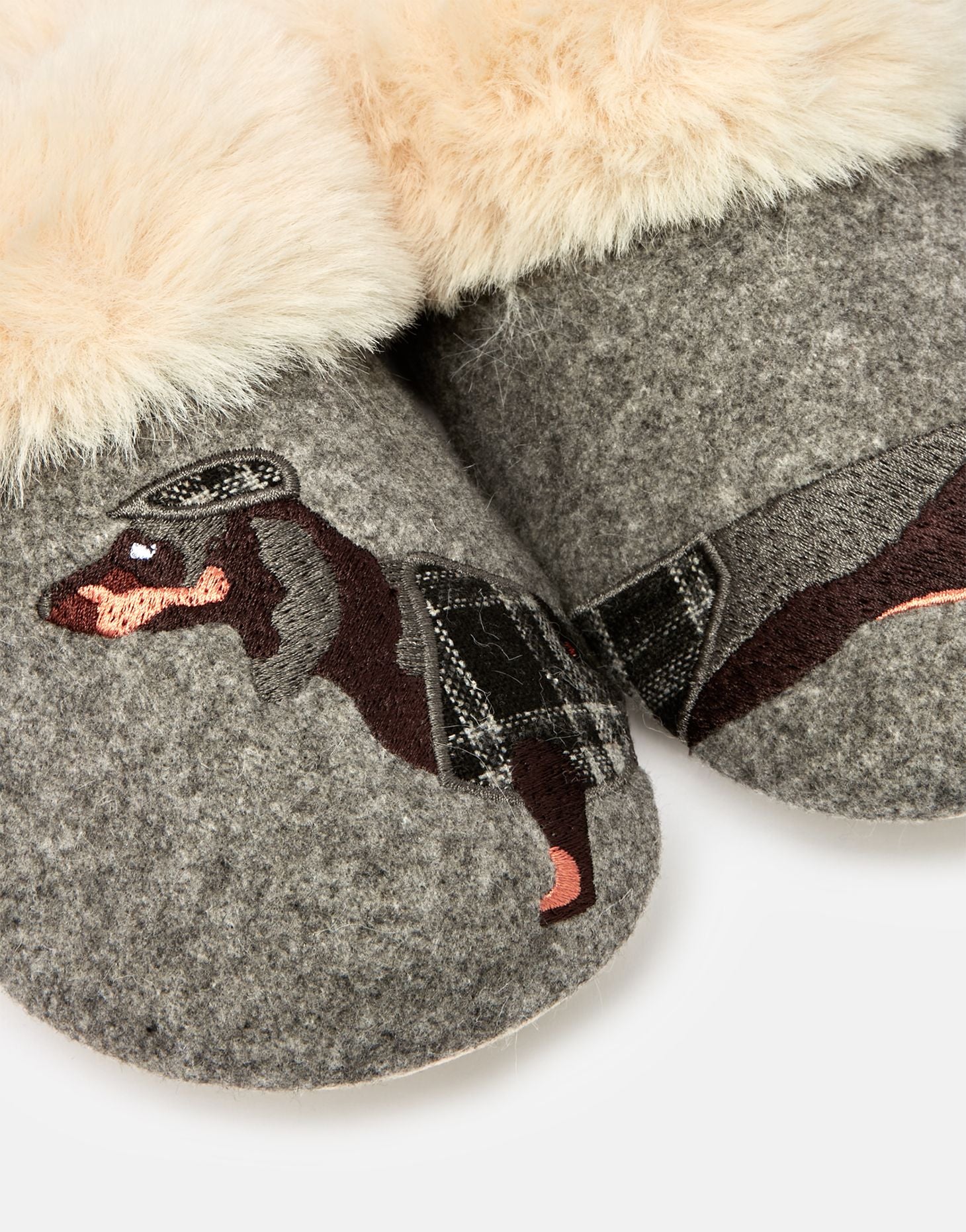 Slippet Luxe Slip On Character Slippers - Tweed Sausage Dog