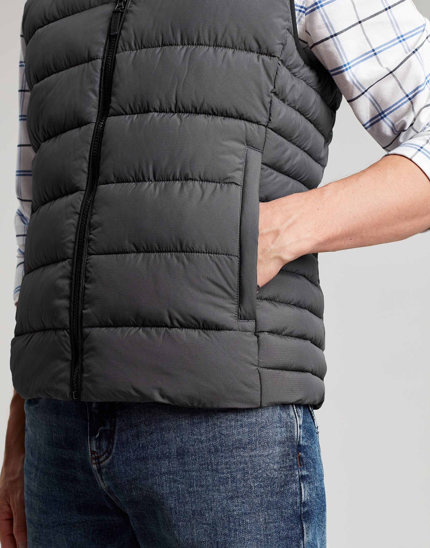 Men's Go To Padded Gilet - Grey Metal