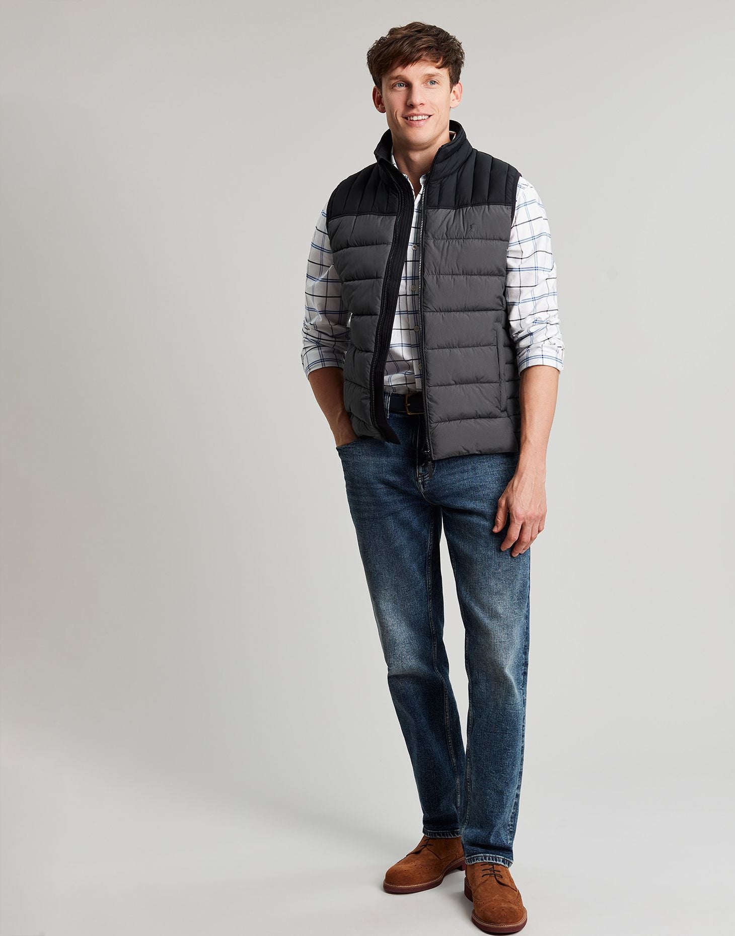 Men's Go To Padded Gilet - Grey Metal