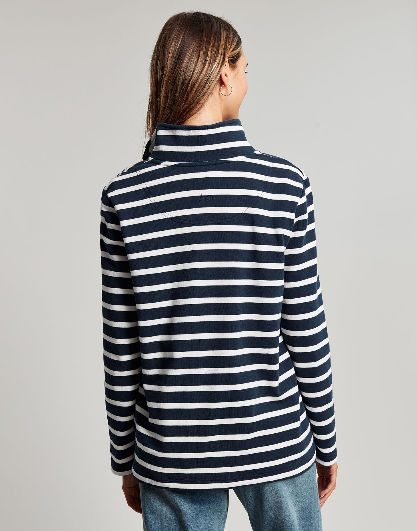 Women's Pip Stripe Sweatshirt - Navy Cream Stripe