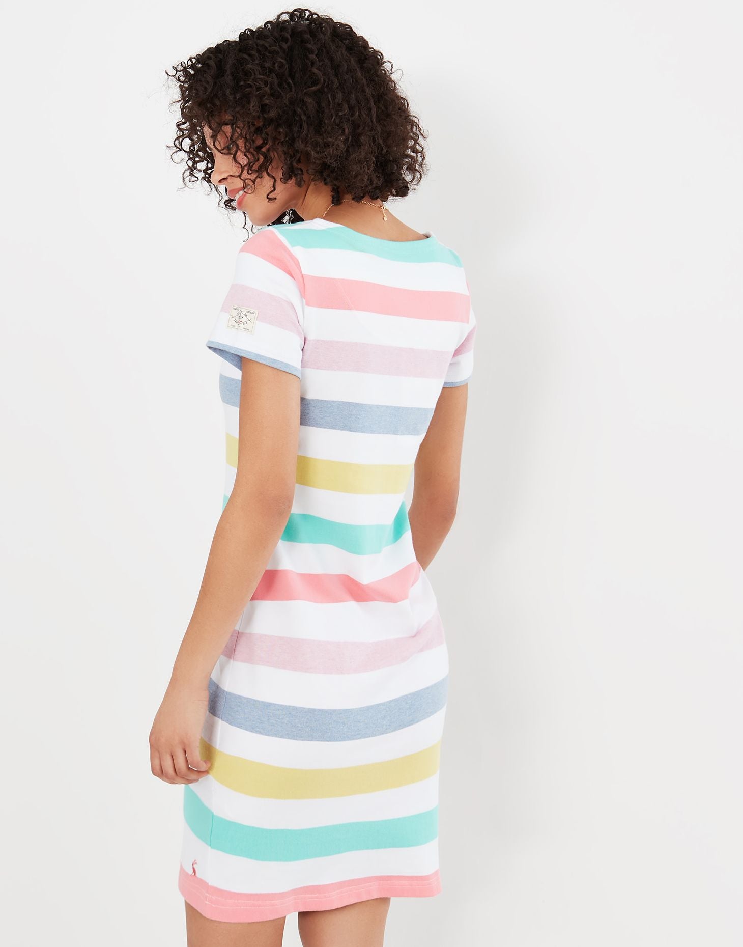 Riviera Stripe Short Sleeve Jersey Dress - Multi Stripe