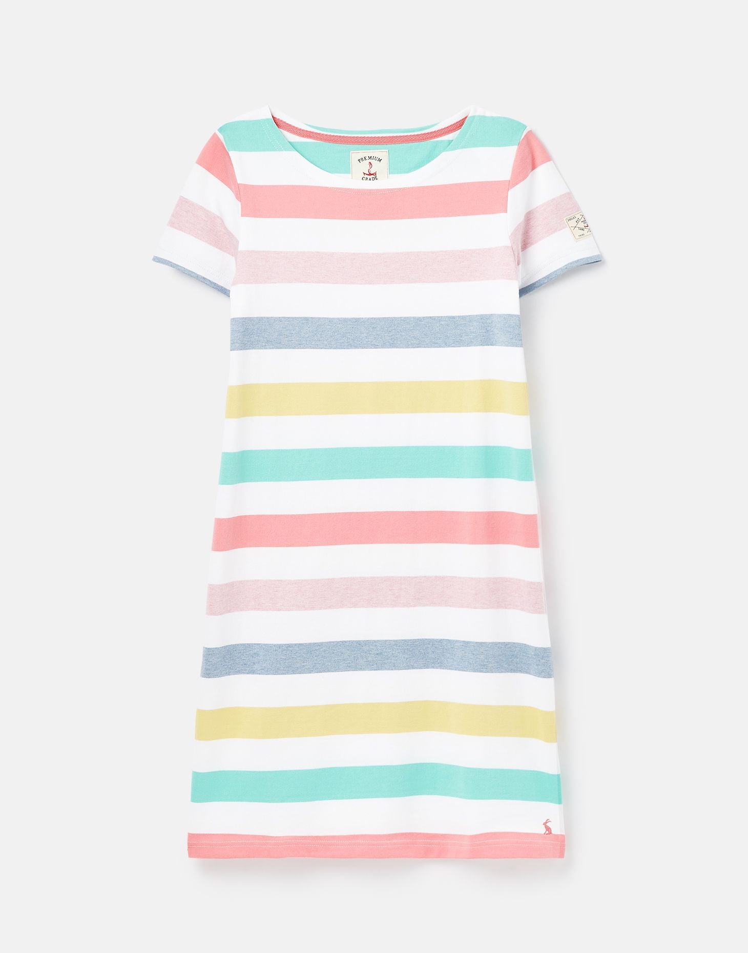 Riviera Stripe Short Sleeve Jersey Dress - Multi Stripe