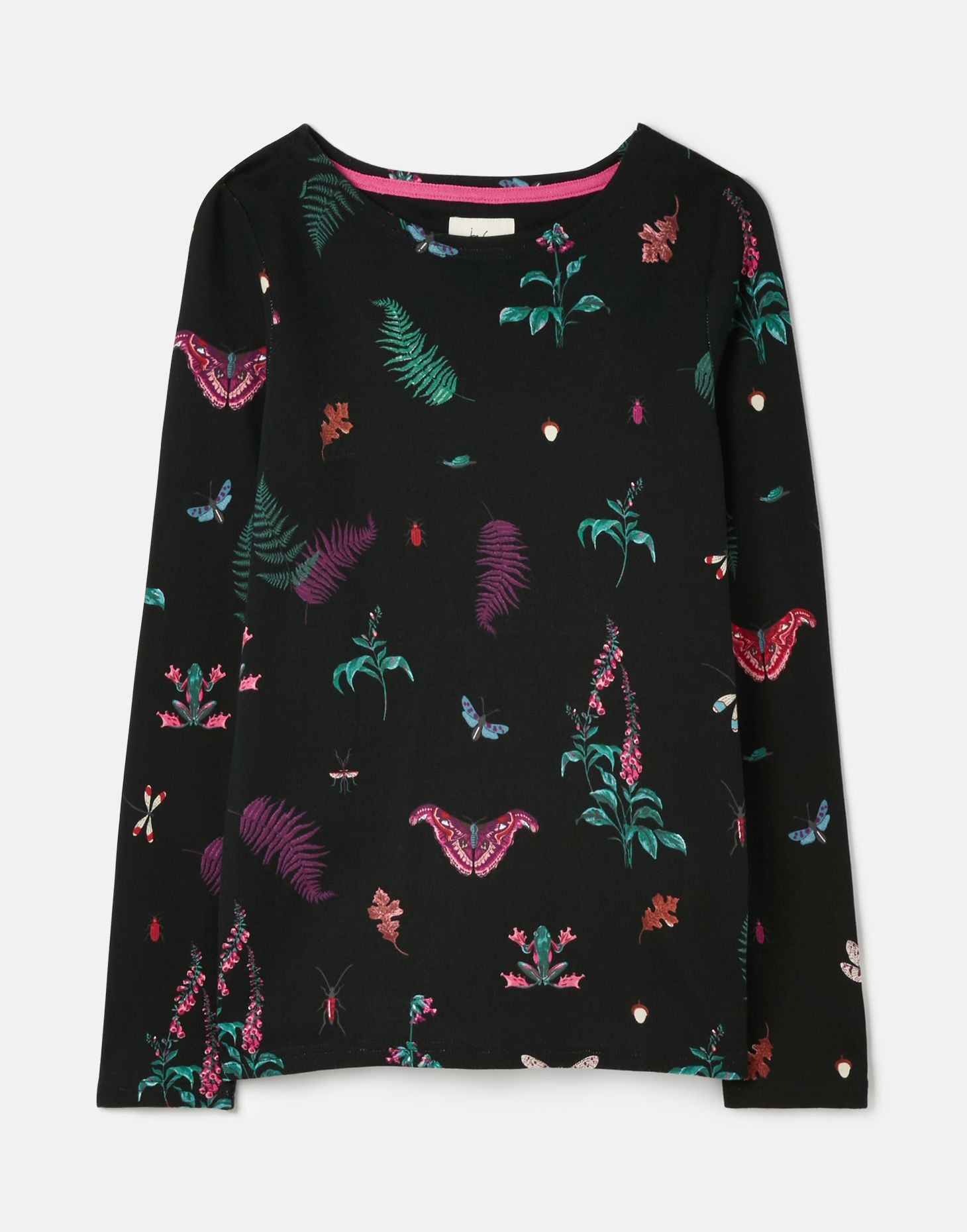 Harbour Print Long Sleeve Jersey Top - Black Midnight Beasts
