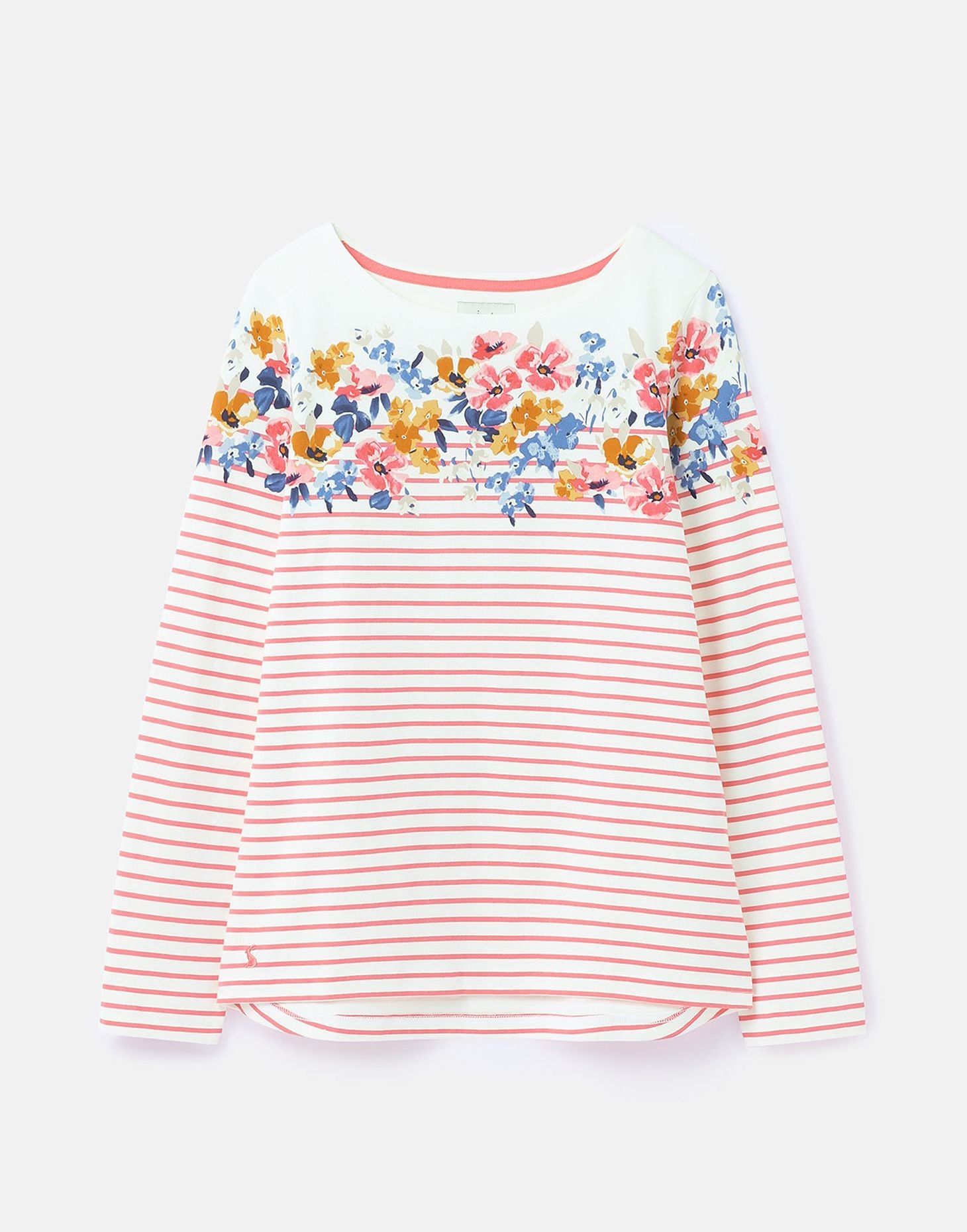 Harbour Print Long Sleeve Jersey Top - Engineered Floral Stripe