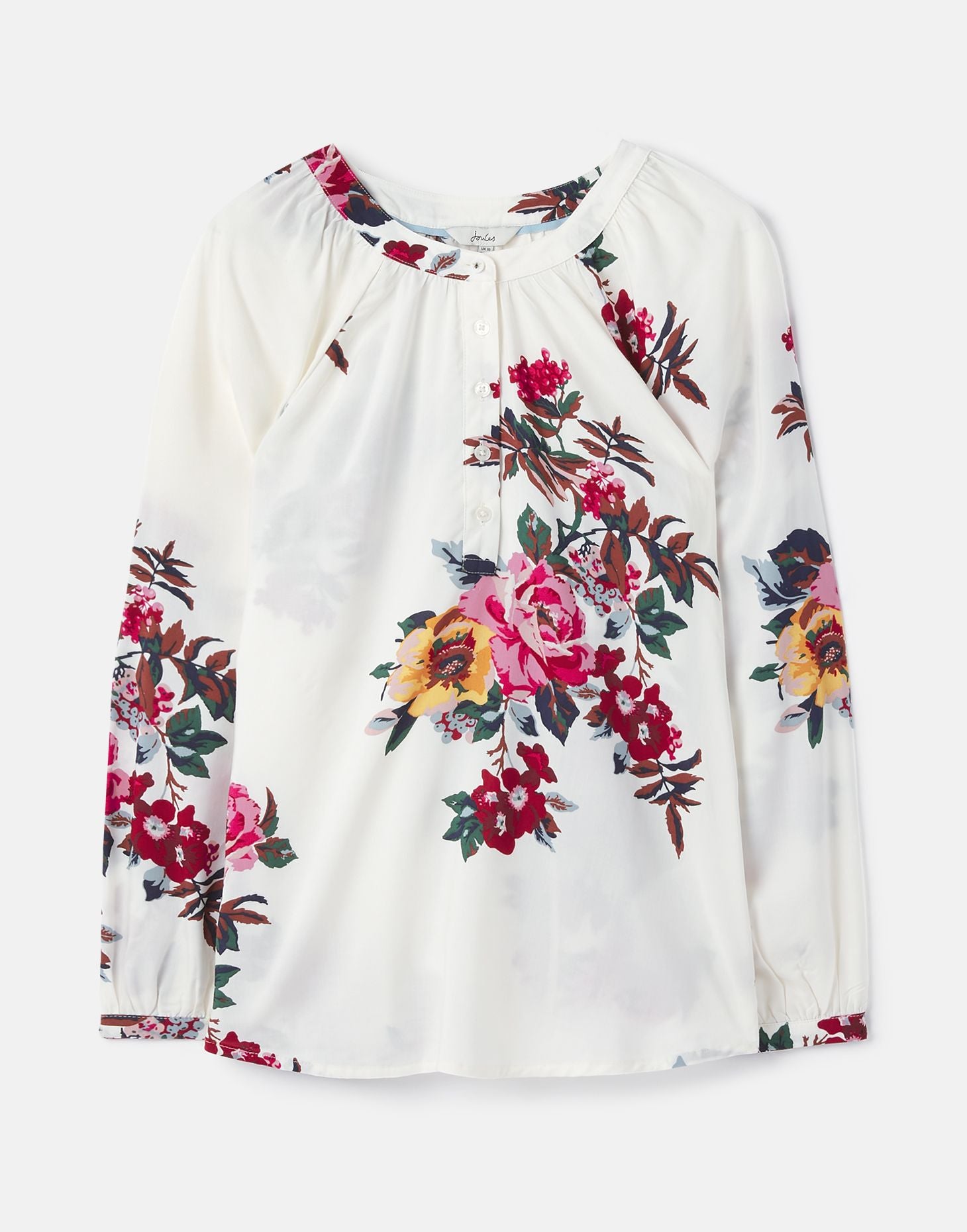 Rosamund Floral Print Long Sleeve Blouse - Cream Floral