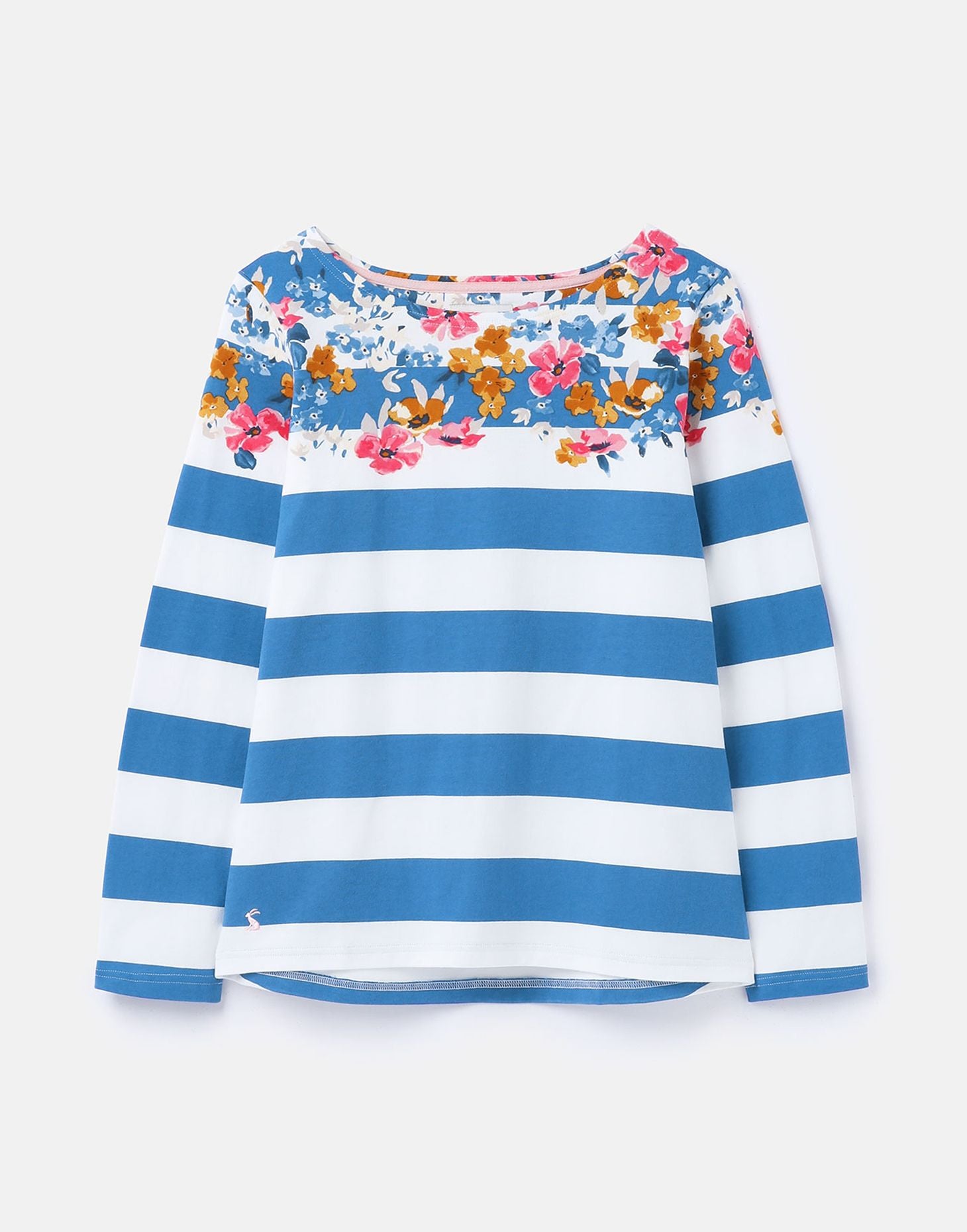Harbour Print Long Sleeve Jersey Top - Meadow Border Stripe
