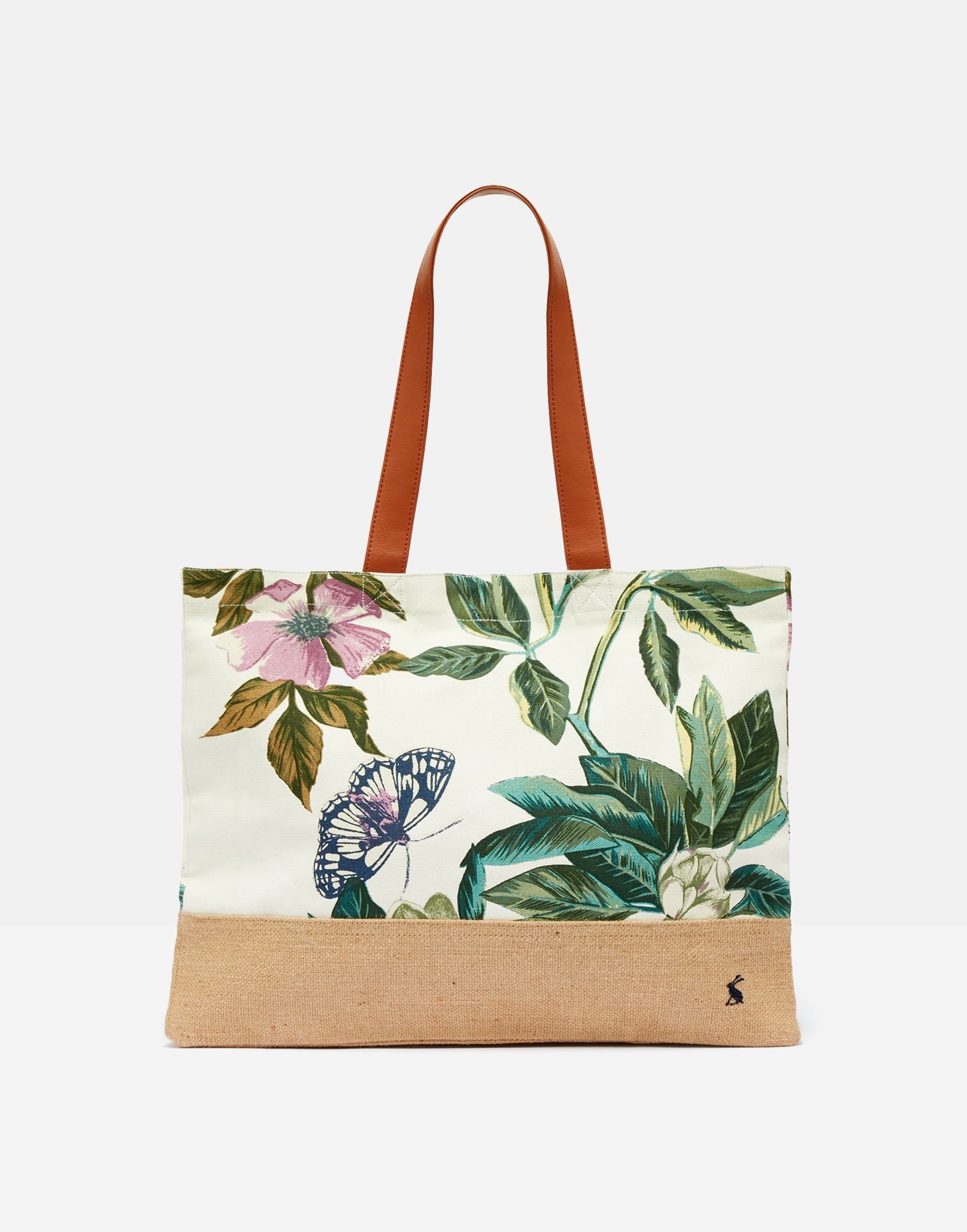 Sandside Jute and Printed Canvas shopper - Floral