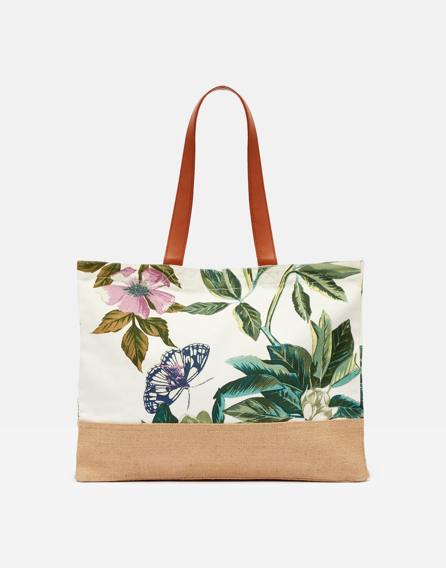 Sandside Jute and Printed Canvas shopper - Floral