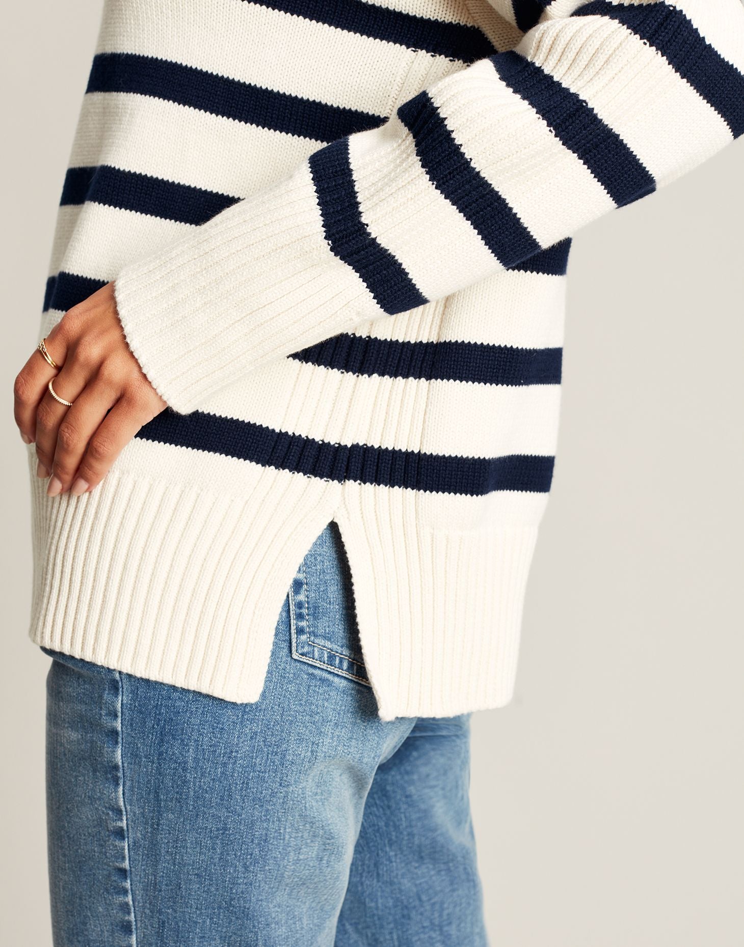 Emelia Collared Jumper - Navy Cream