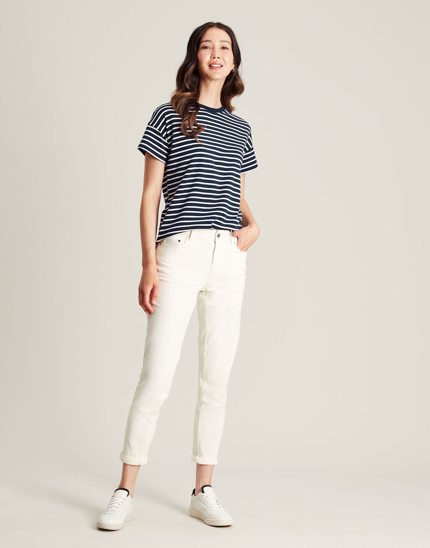 Macey Striped Short Sleeve T-Shirt - Navy Stripe