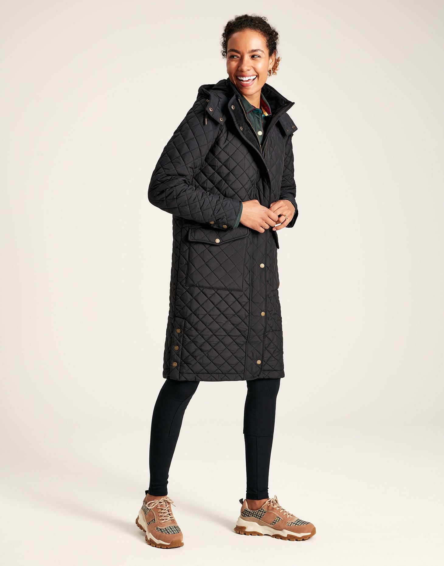 Chatsworth Showerproof Diamond Quilt Coat - Black