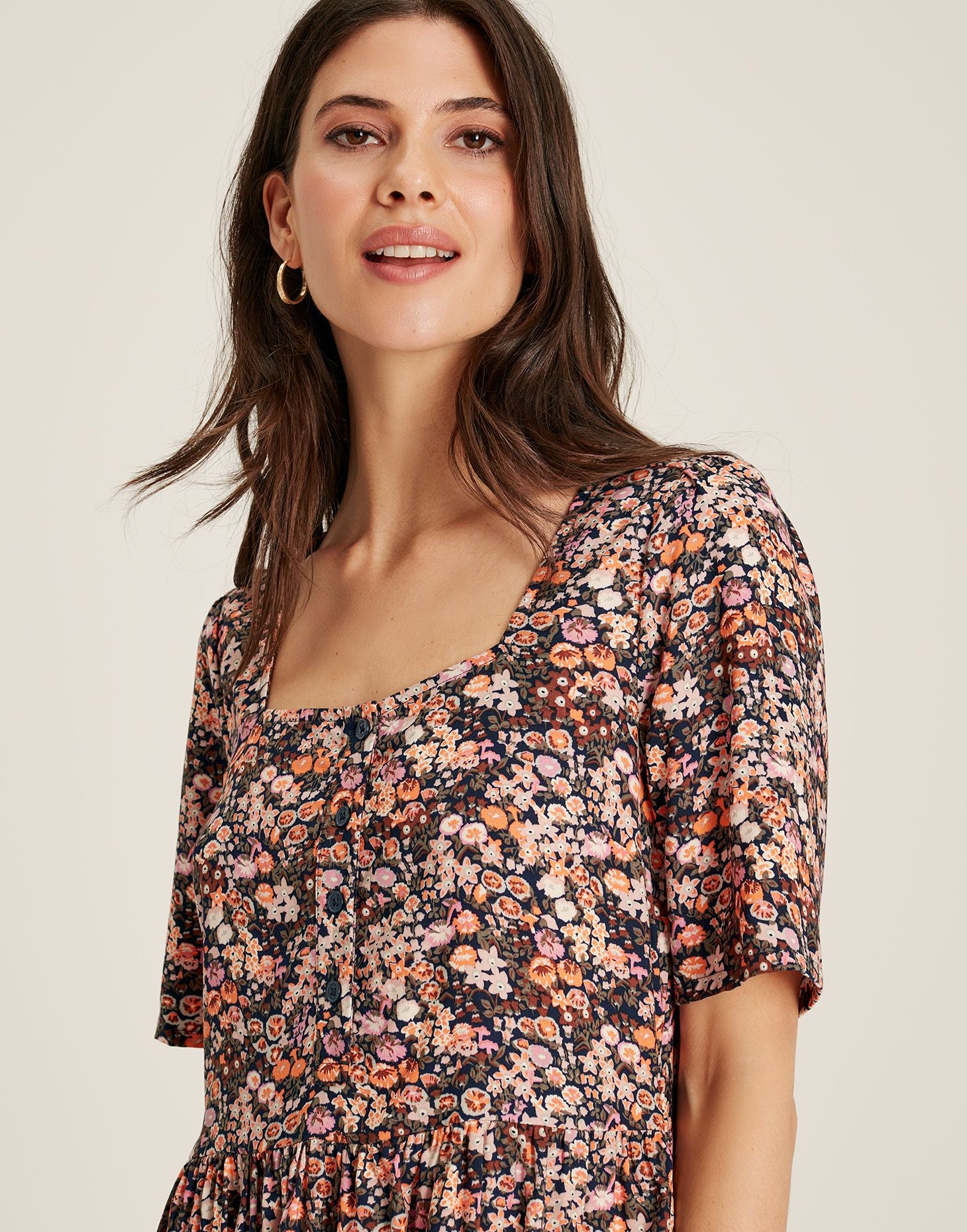 Norah Square Neck Dress - Multi Floral