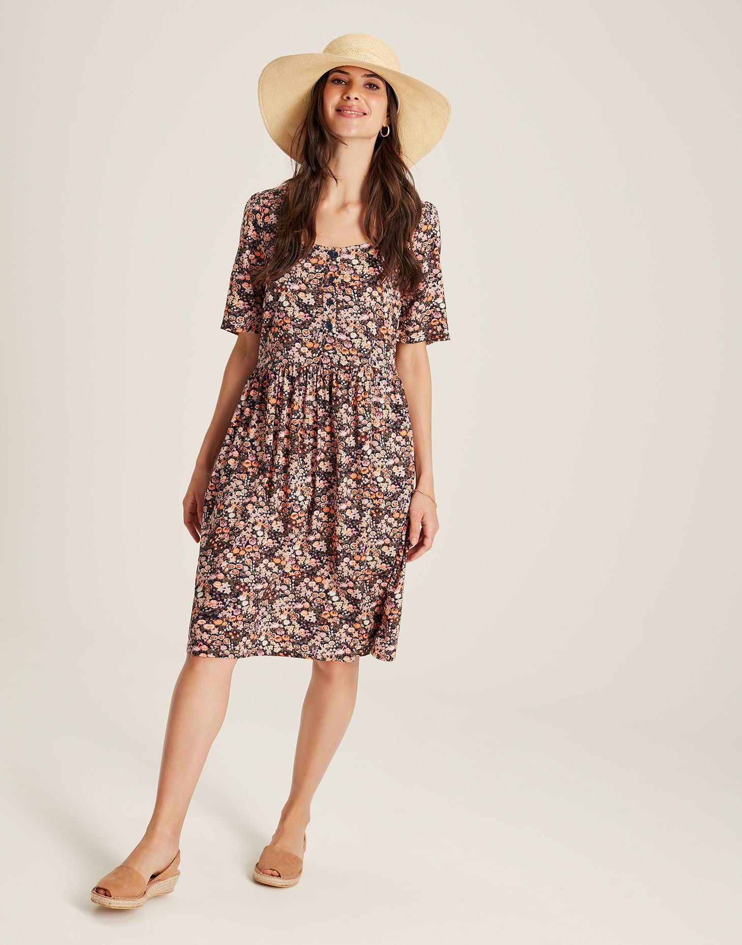 Norah Square Neck Dress - Multi Floral