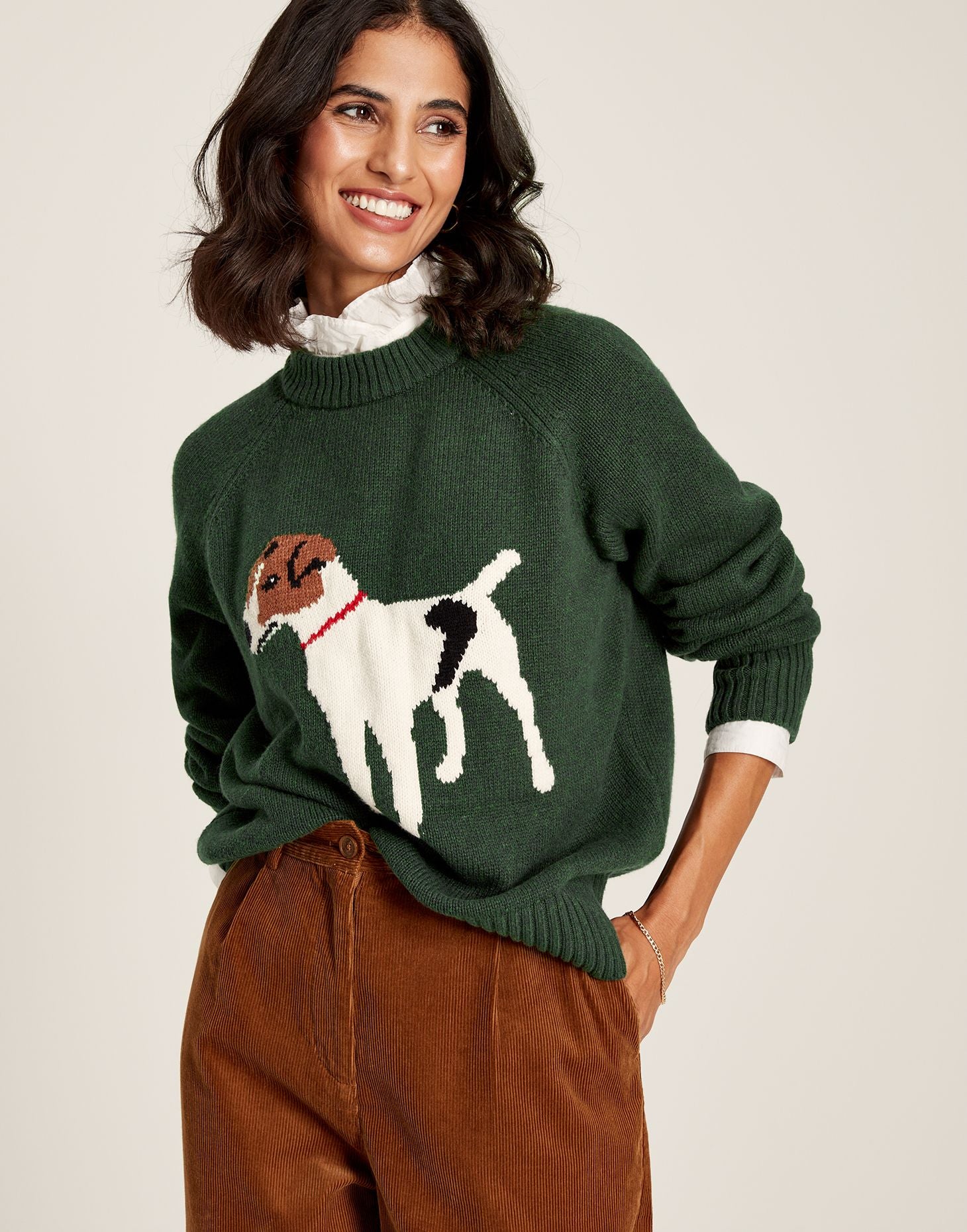 Margot Intarsia Jumper - Heritage Green