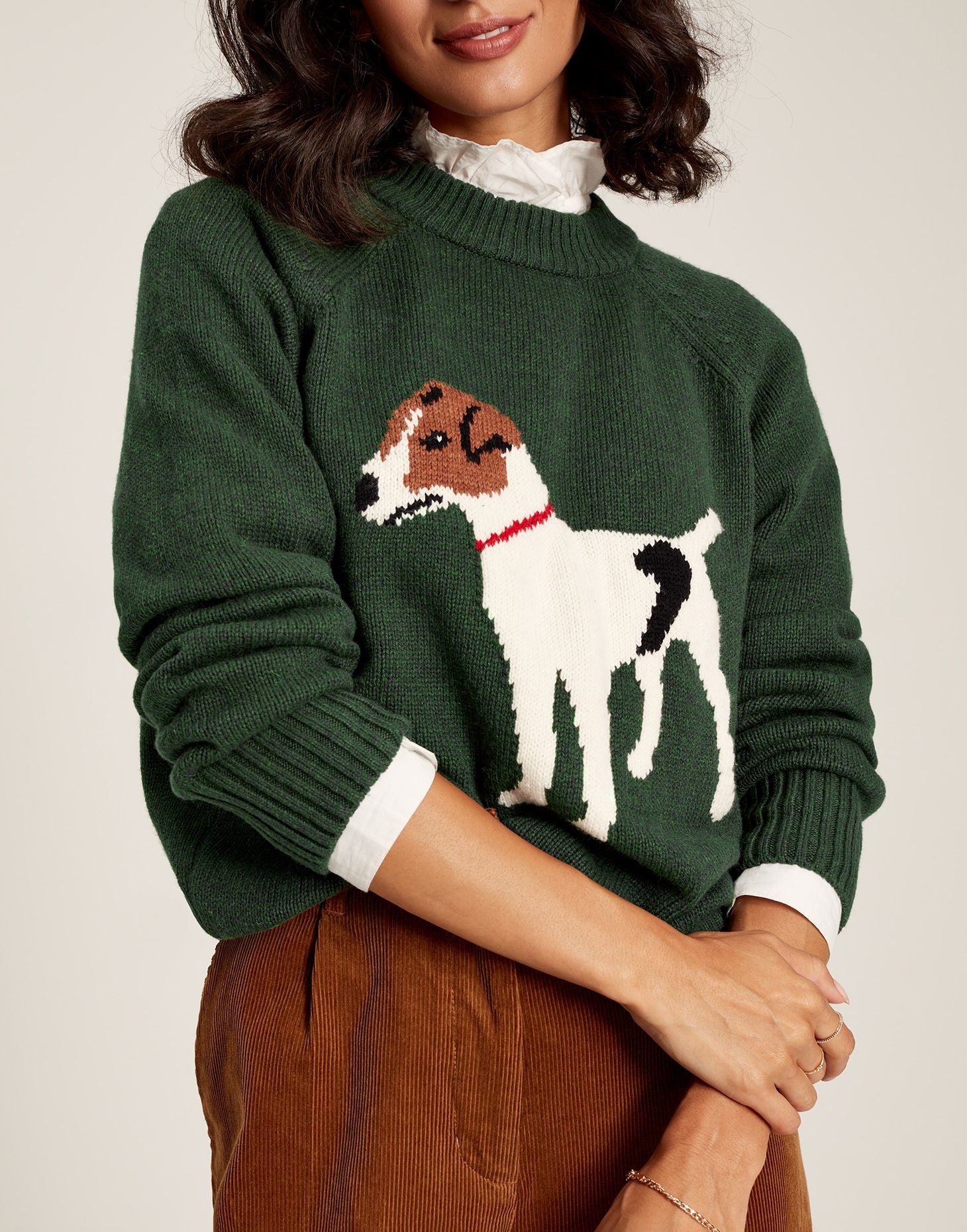 Margot Intarsia Jumper - Heritage Green