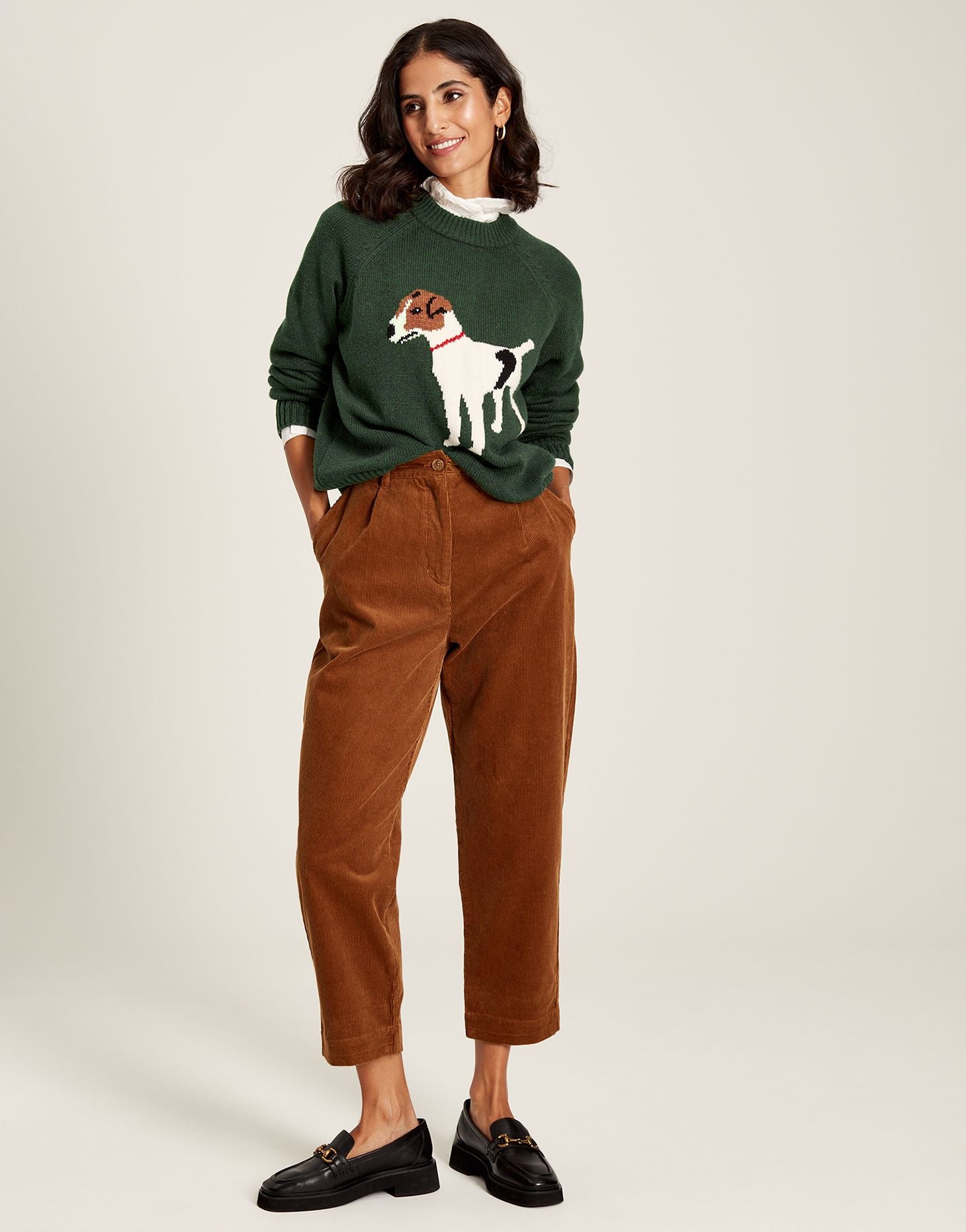 Margot Intarsia Jumper - Heritage Green