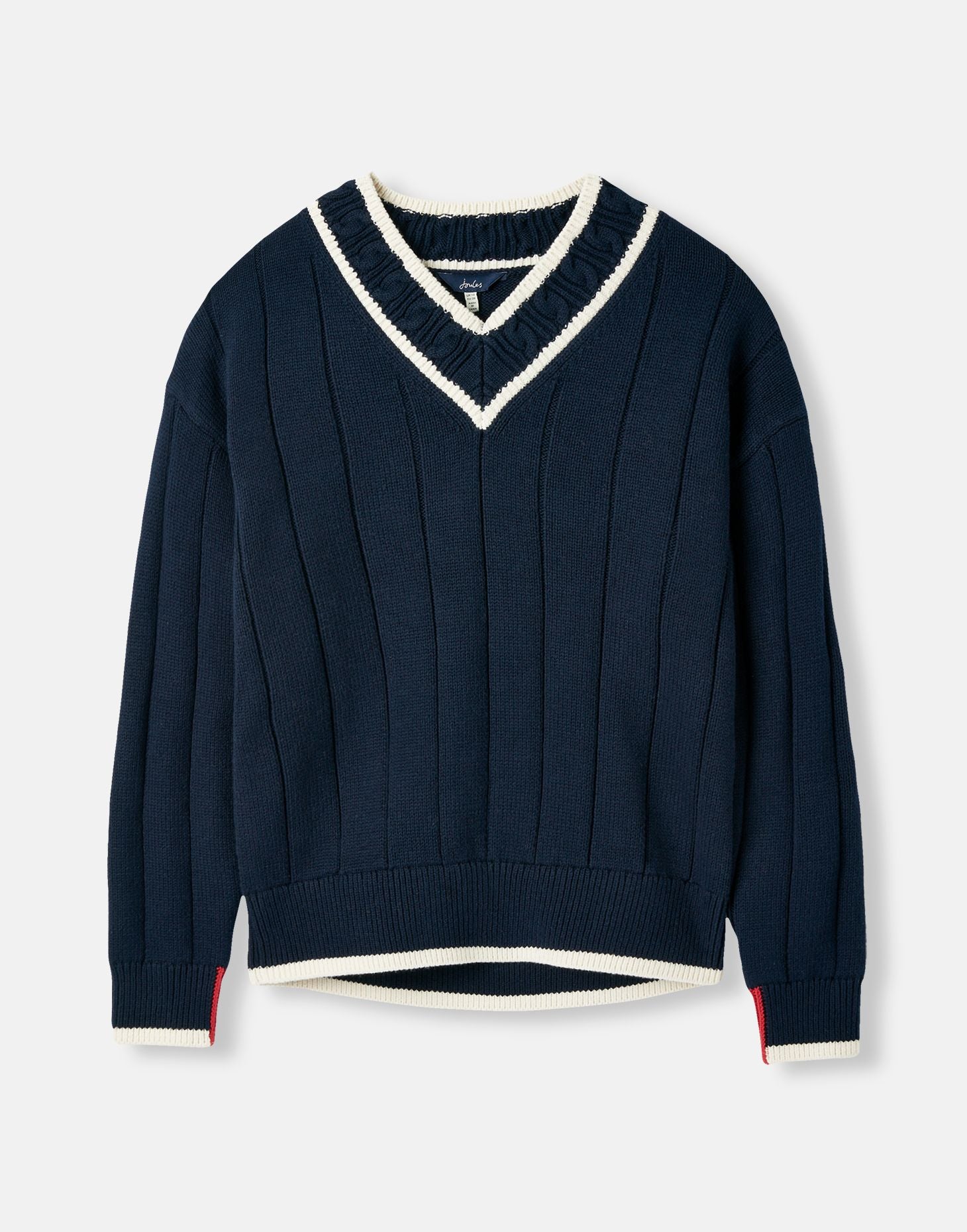 Dawson V-Neck Cricket Jumper - Navy Cream