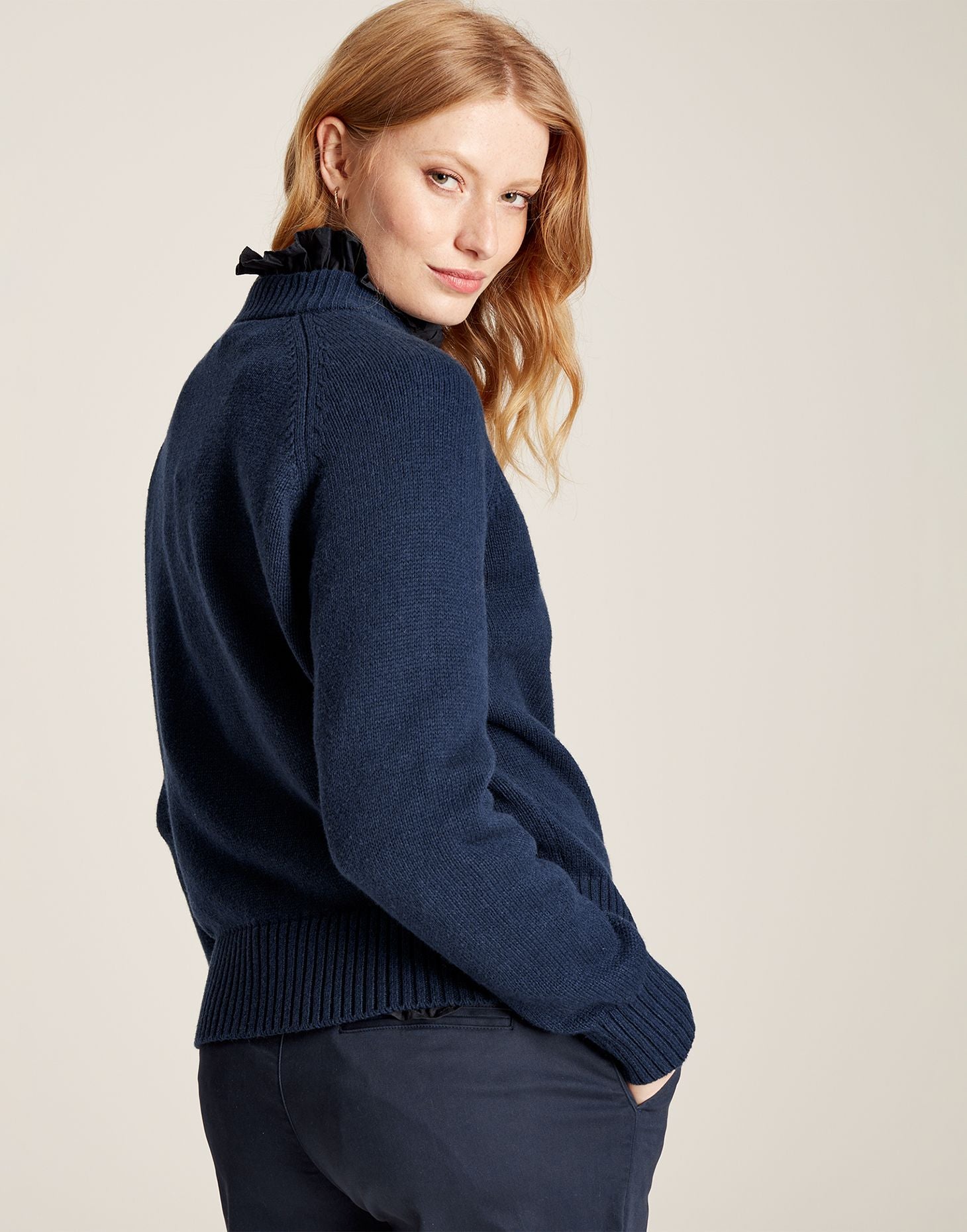Margot Intarsia Jumper - Navy Hare