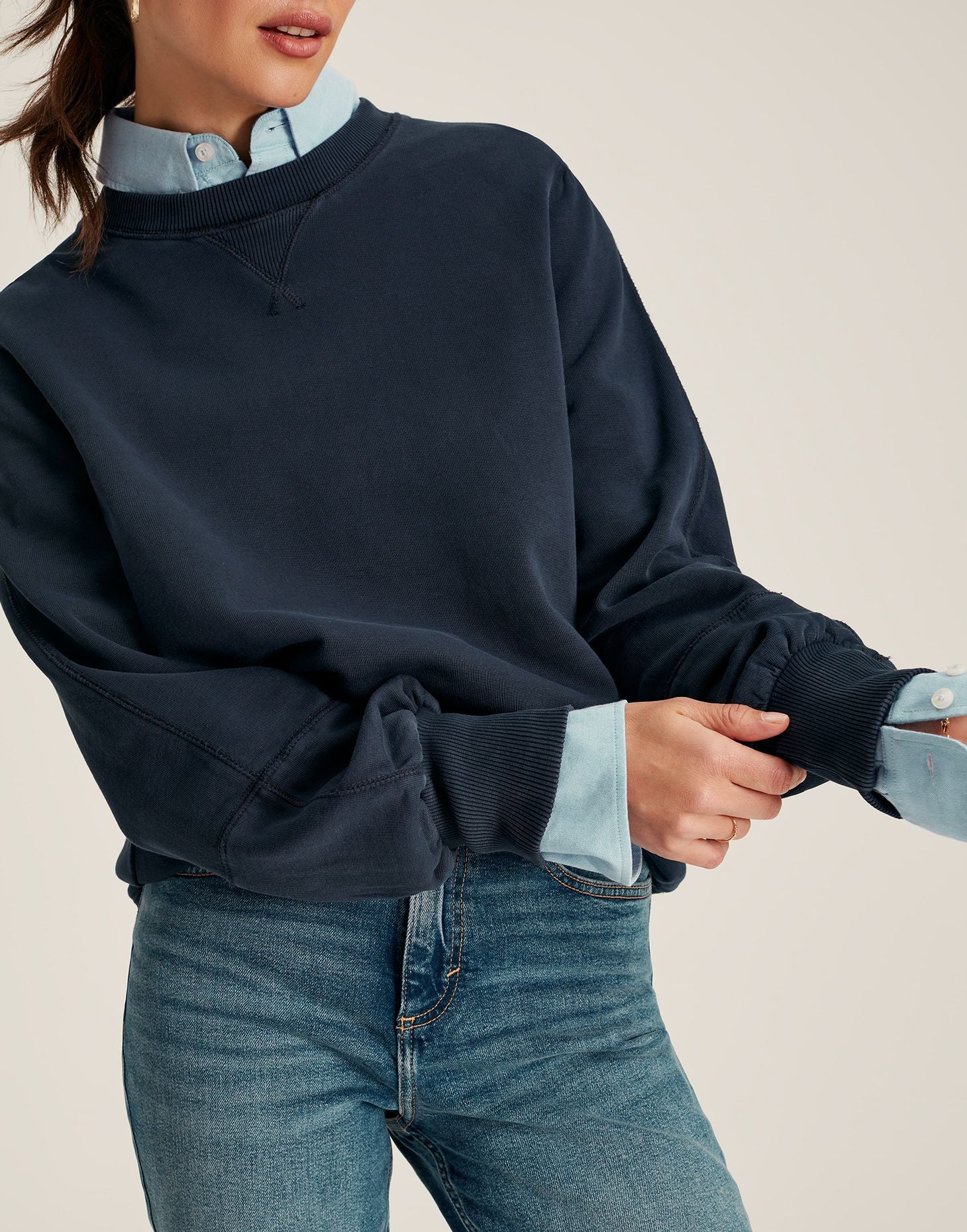 Amina Crew Neck Sweatshirt - French Navy