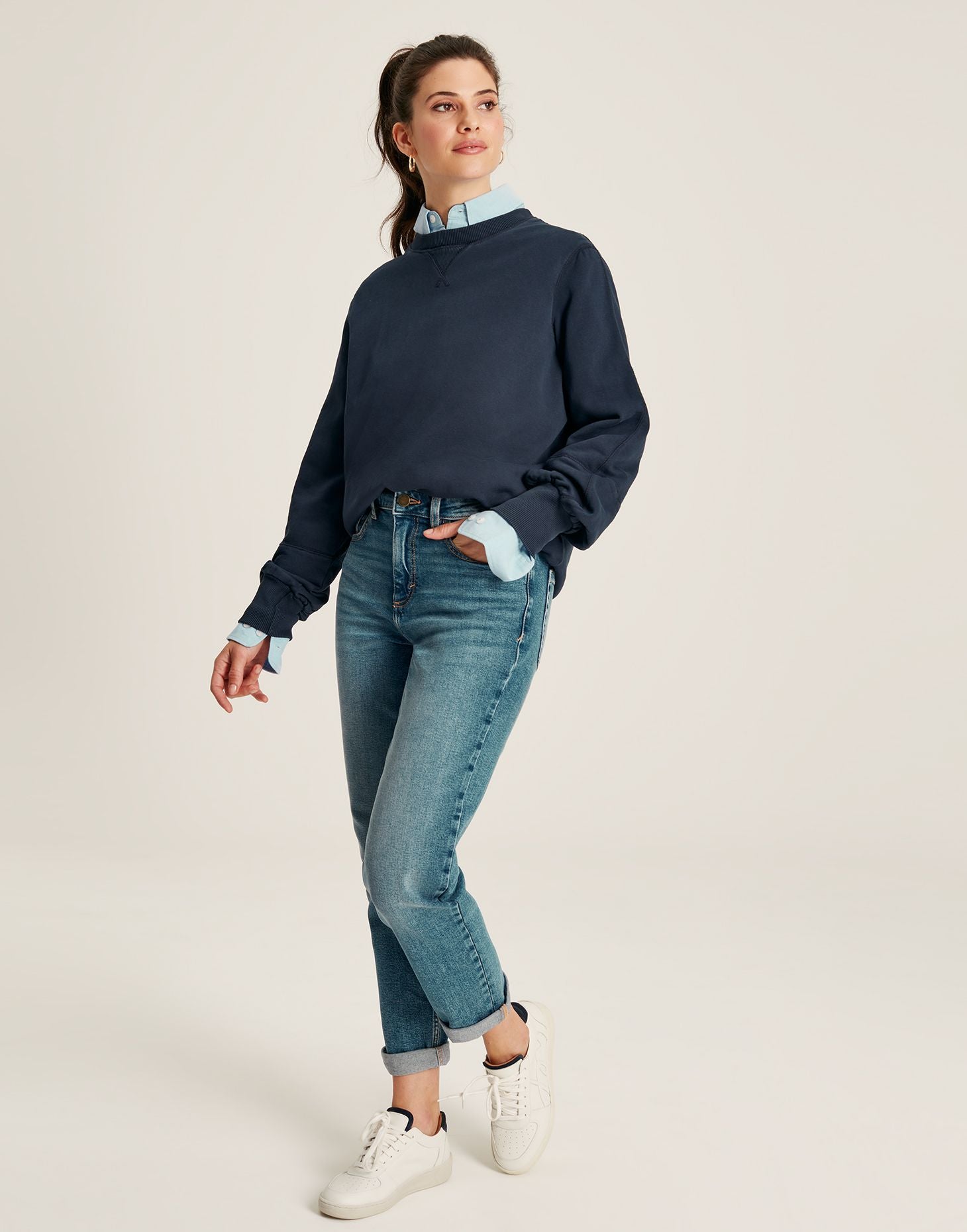 Amina Crew Neck Sweatshirt - French Navy