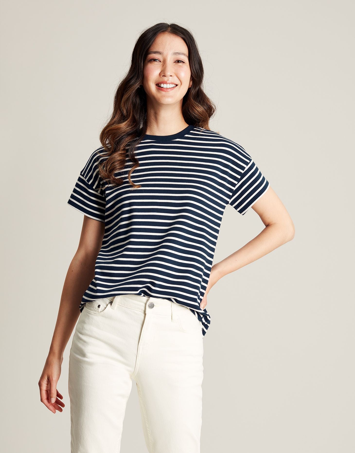 Macey Striped Short Sleeve T-Shirt - Navy Stripe