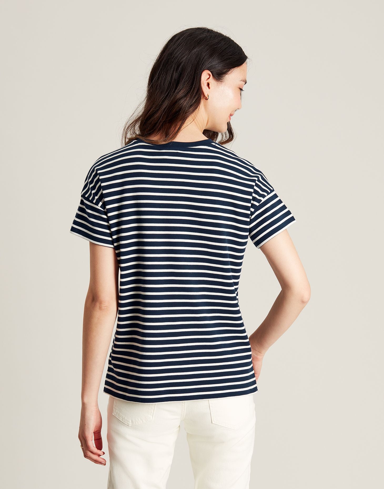 Macey Striped Short Sleeve T-Shirt - Navy Stripe