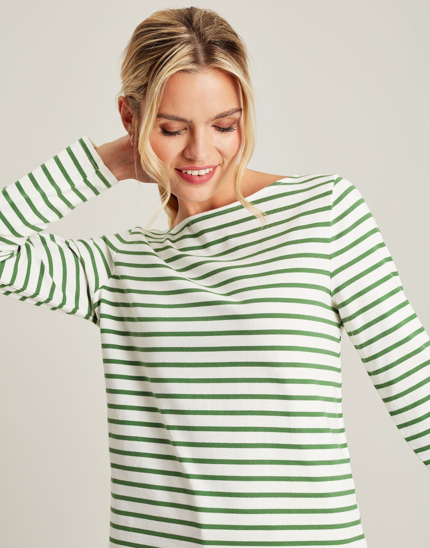 Harbour Long Sleeve Top - Green Stripe