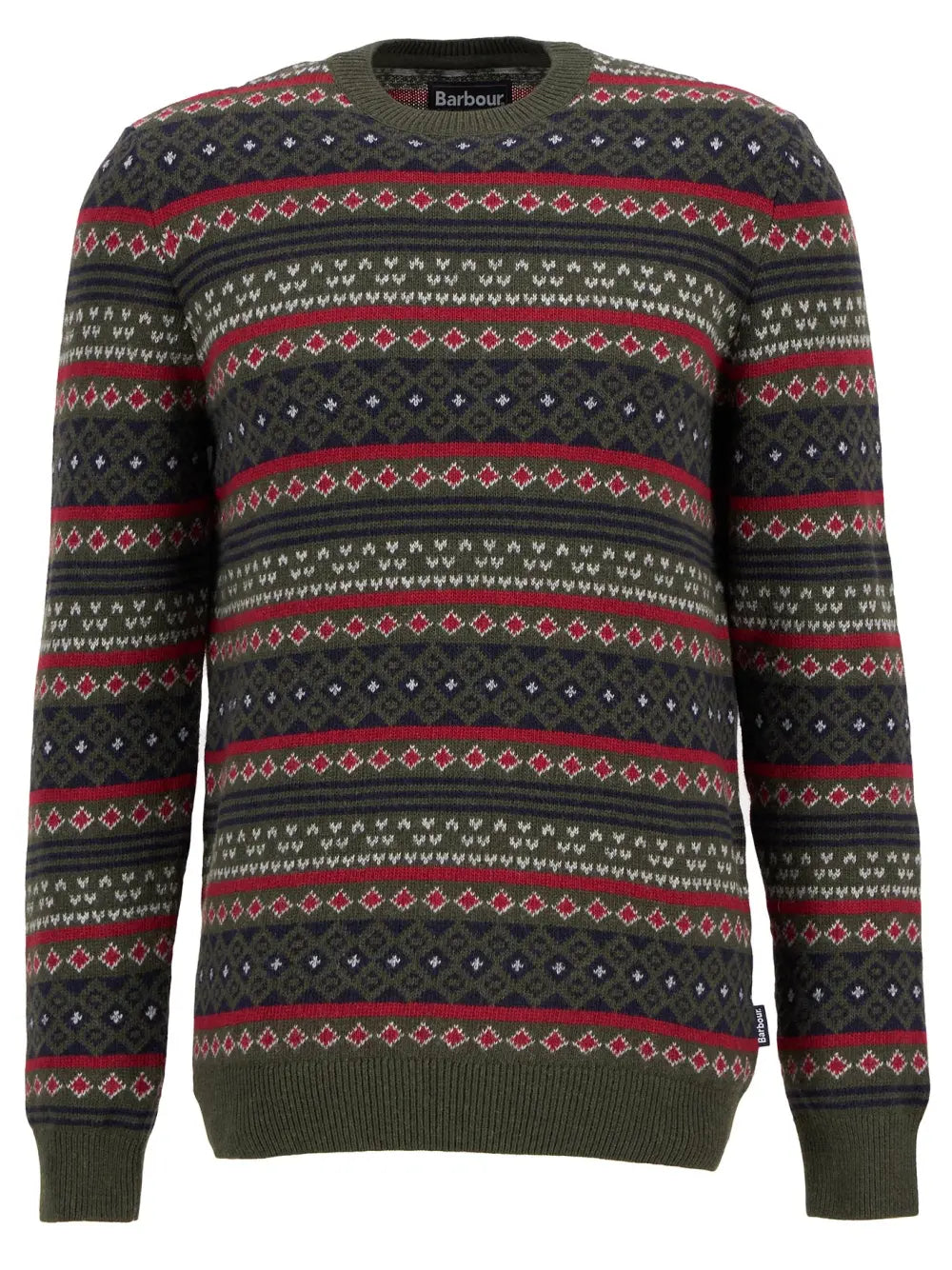 Easdale Fair Isle Crew Neck Jumper - Olive