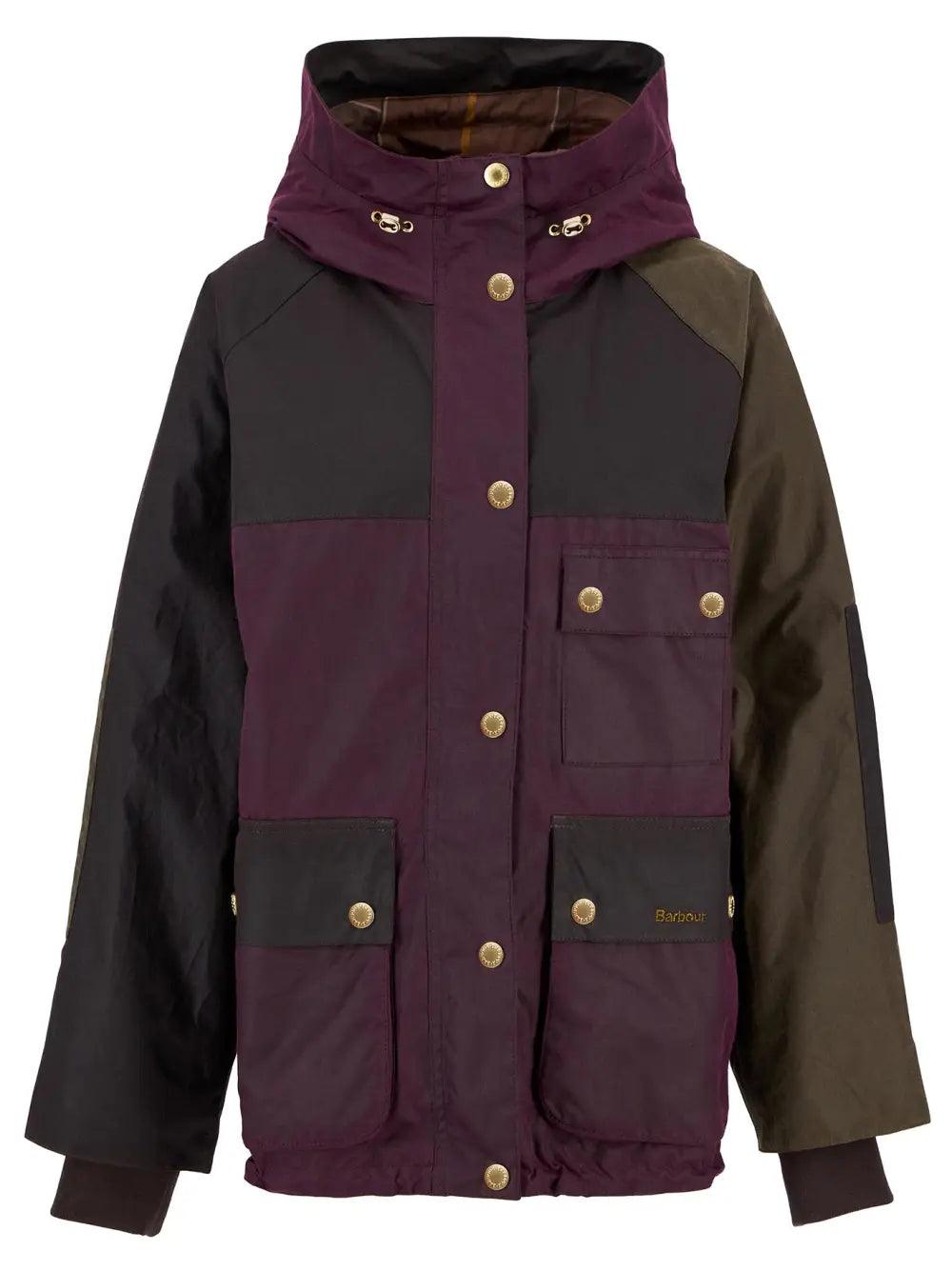 Keeley Waxed Jacket - Merlot/Rustic/Beech/Muted Tartan