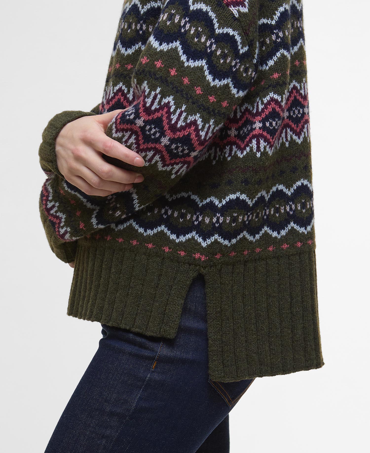 Helen Fair isle Roll-Neck Jumper - Olive Multi