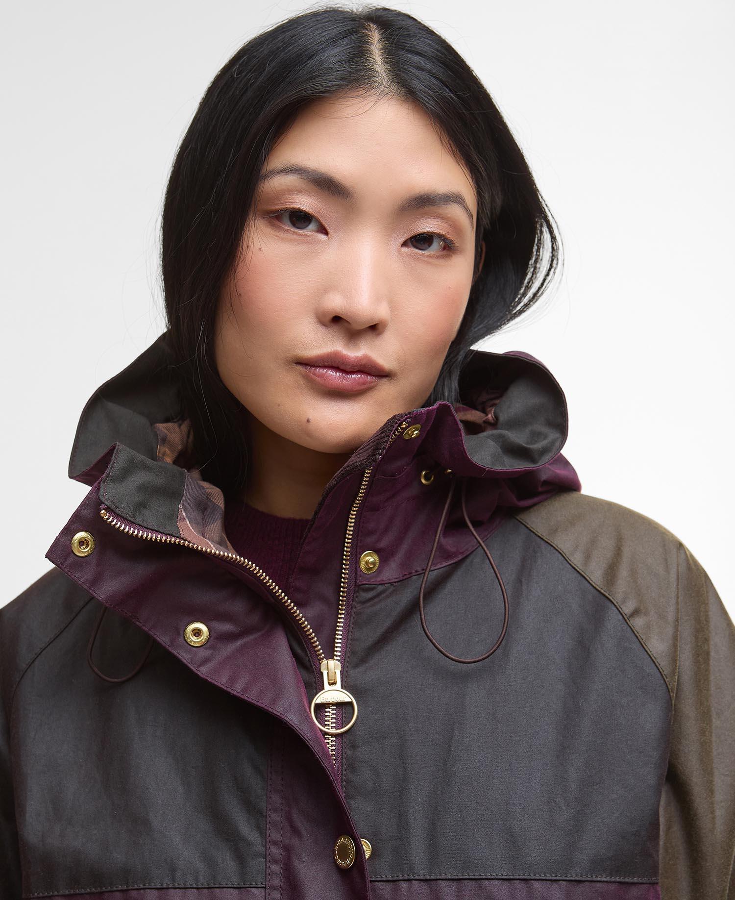 Keeley Waxed Jacket - Merlot/Rustic/Beech/Muted Tartan
