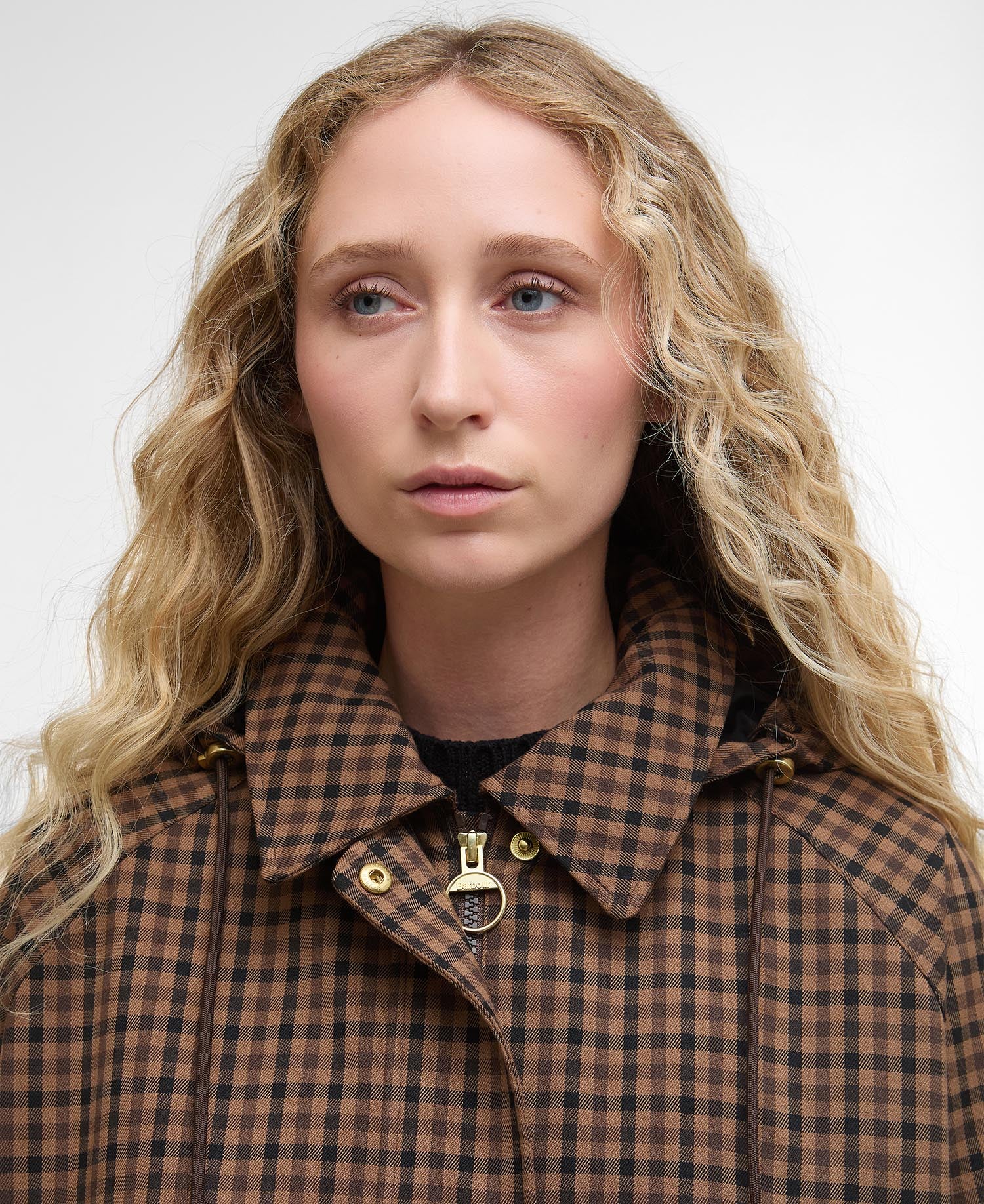 Audrey Showerproof Jacket - Vicuna Gingham Check