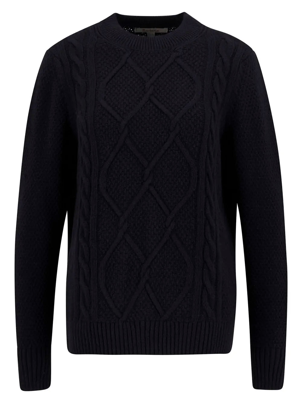Burne Argyle Crew Neck Jumper - Black