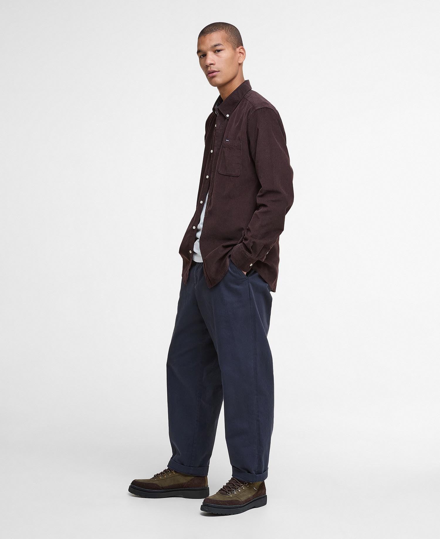 Ramsey Tailored Long-Sleeved Shirt - Dark Oak