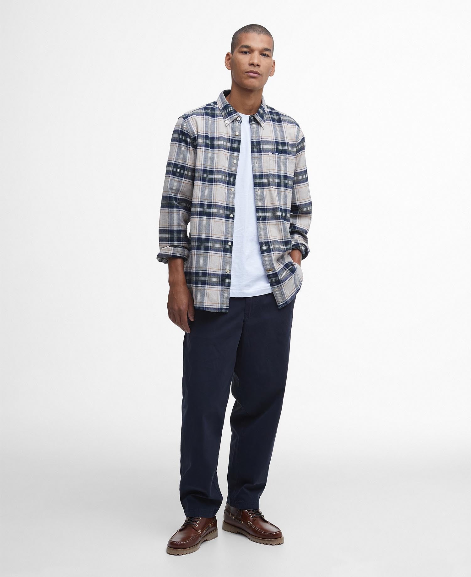 Betsom Tailored Long-Sleeved Shirt - Stone Marl