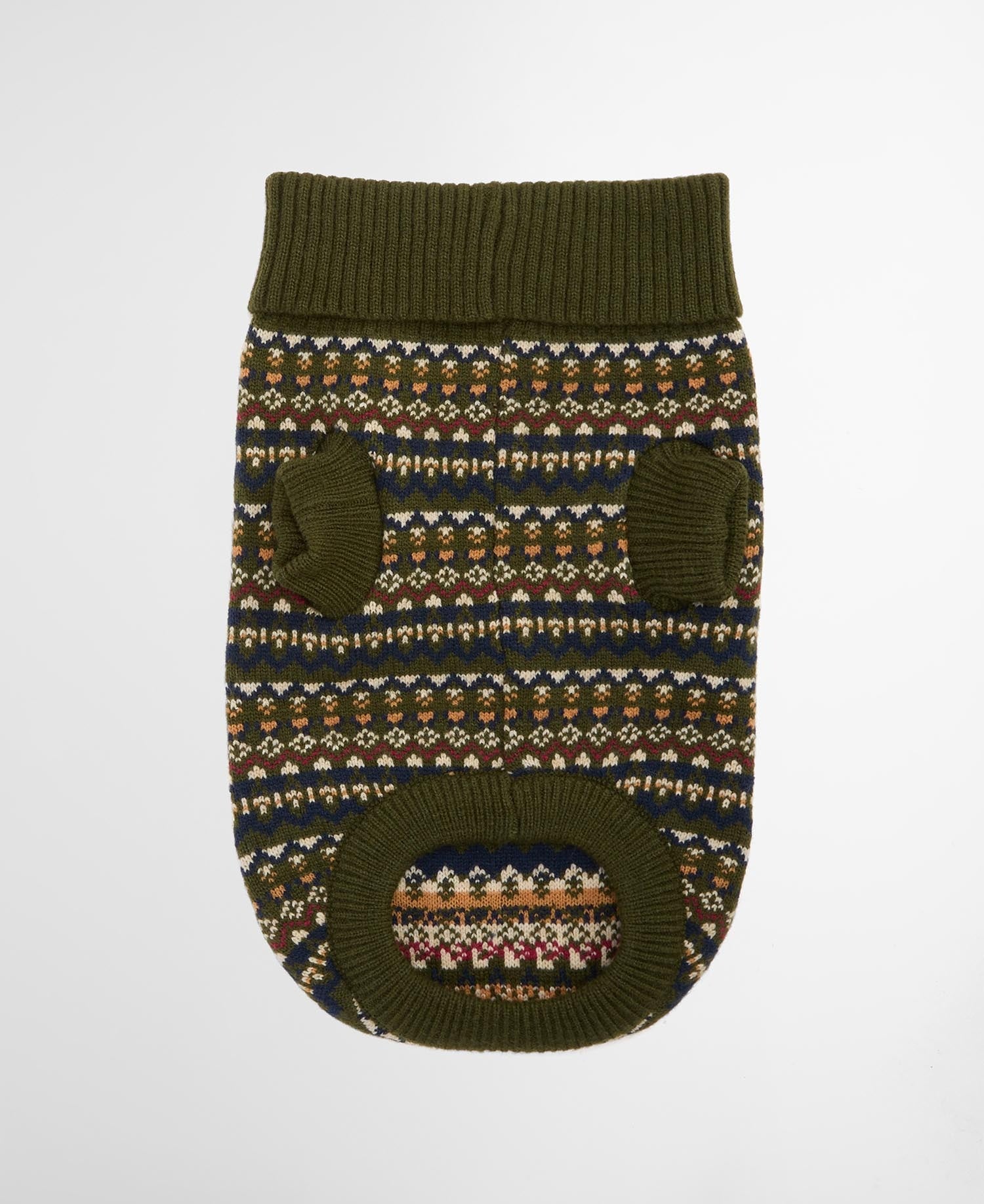 Marlow Fair Isle Dog Jumper - Olive