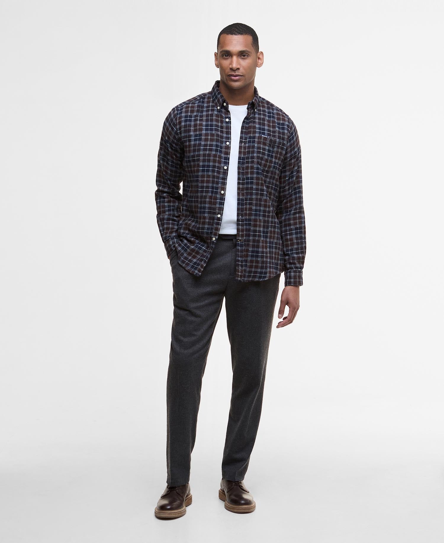 Sault Tailored Long-Sleeved Shirt - Midnight Oak Tartan