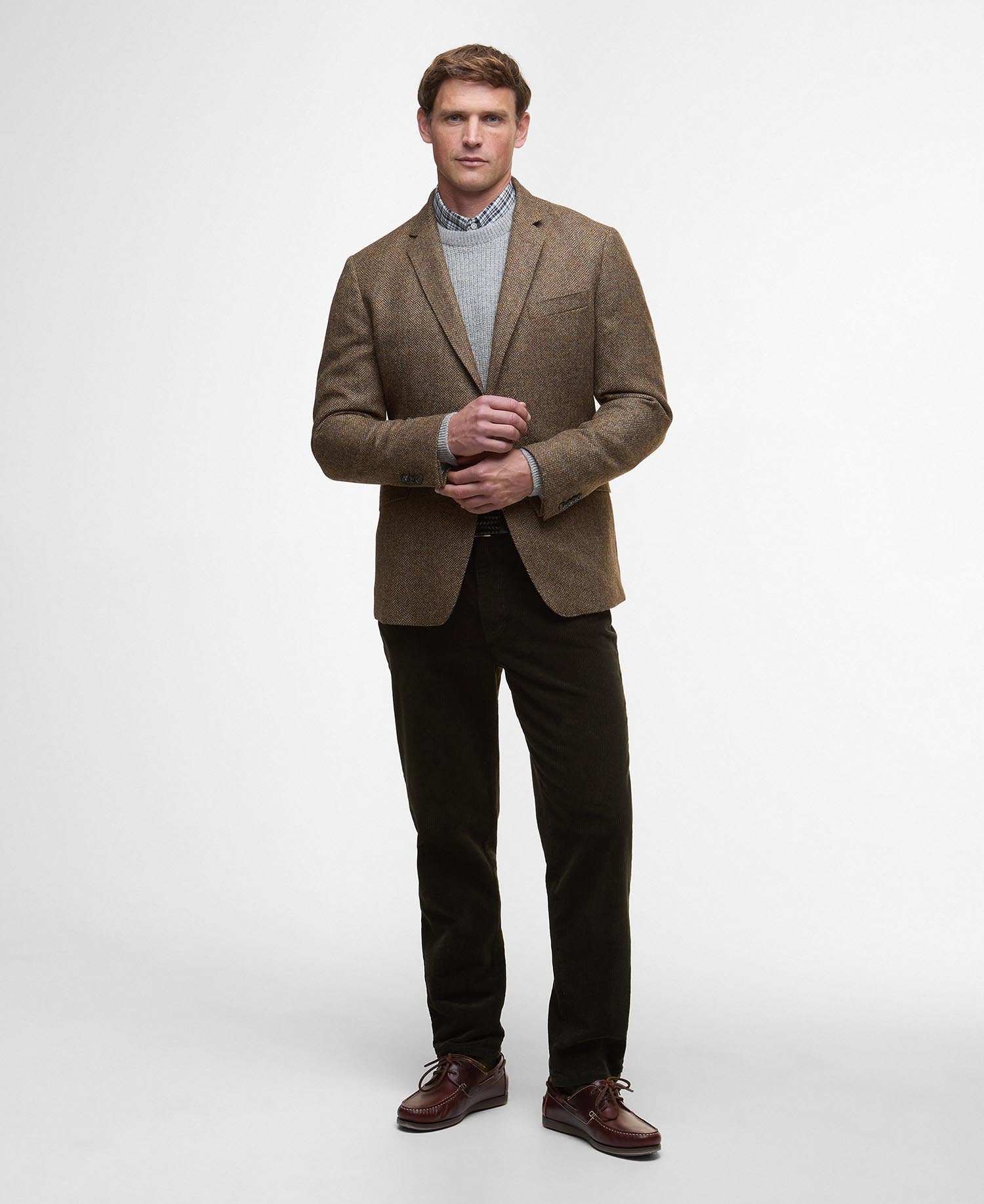 Firth Moons Herringbone Blazer - Brown