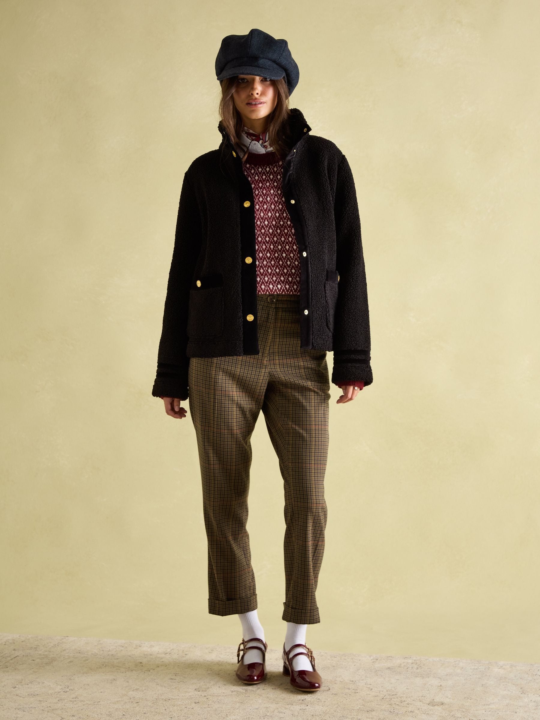 Fleur Black Fleece Jacket