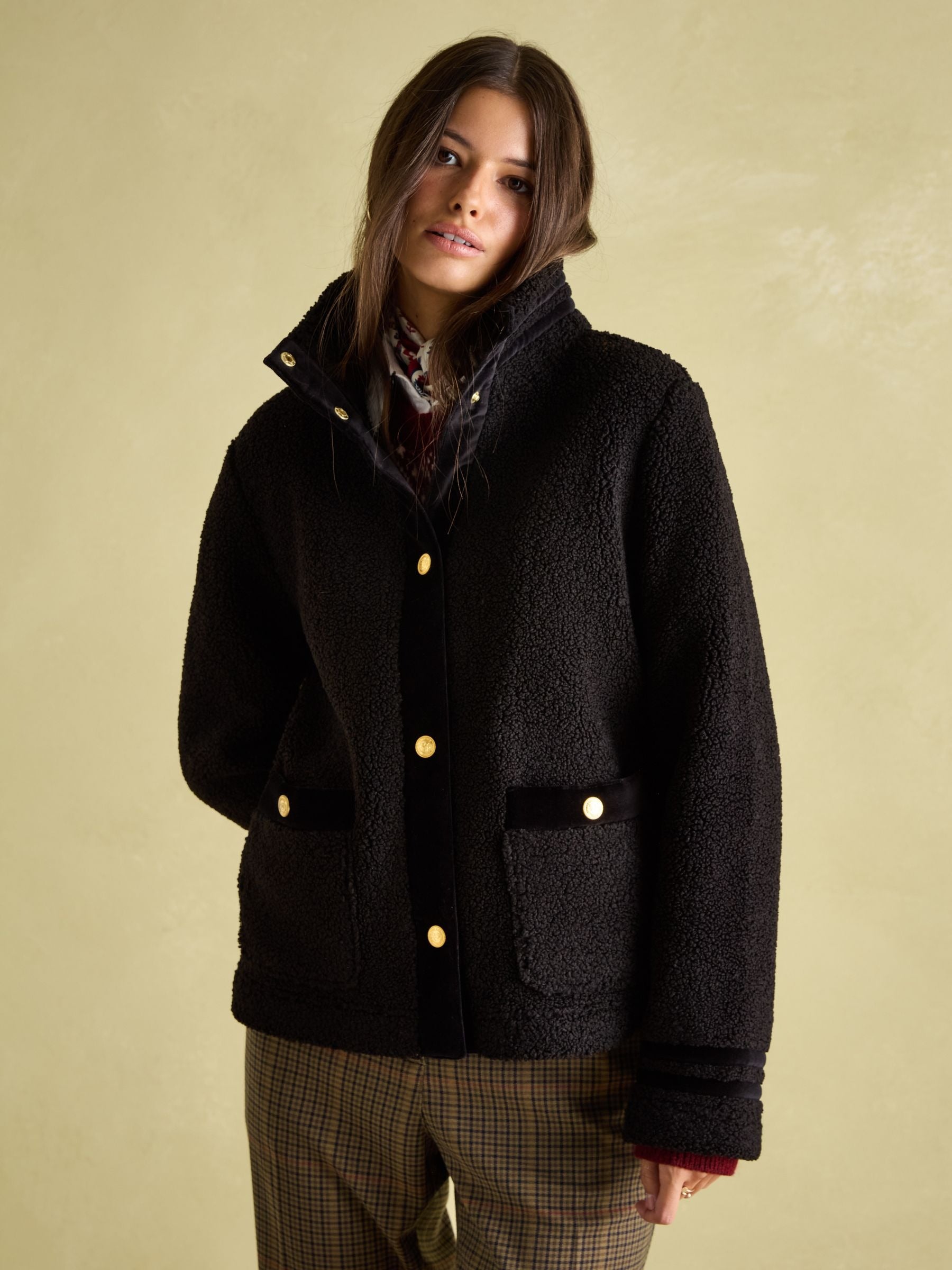 Fleur Black Fleece Jacket