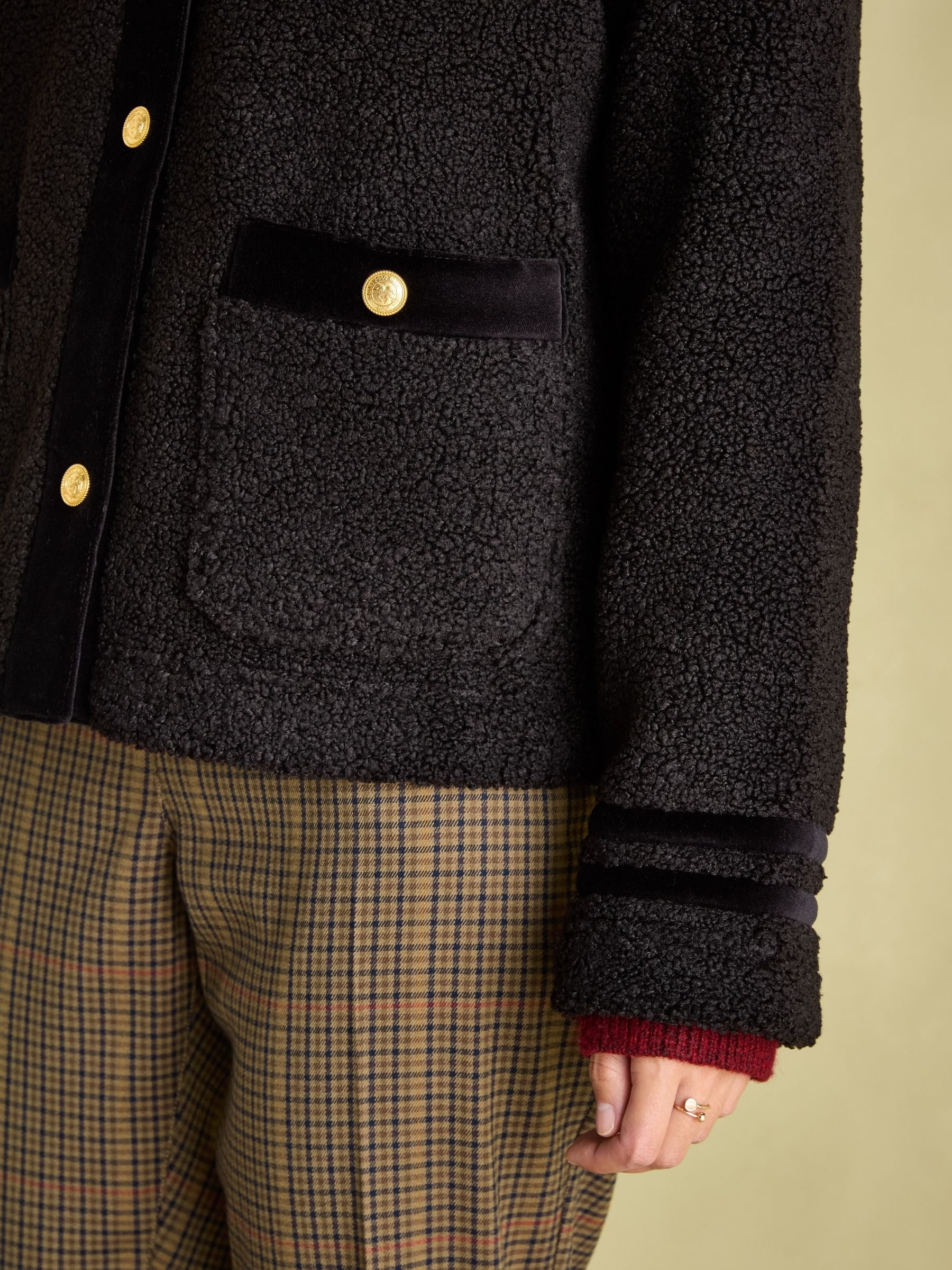 Fleur Black Fleece Jacket