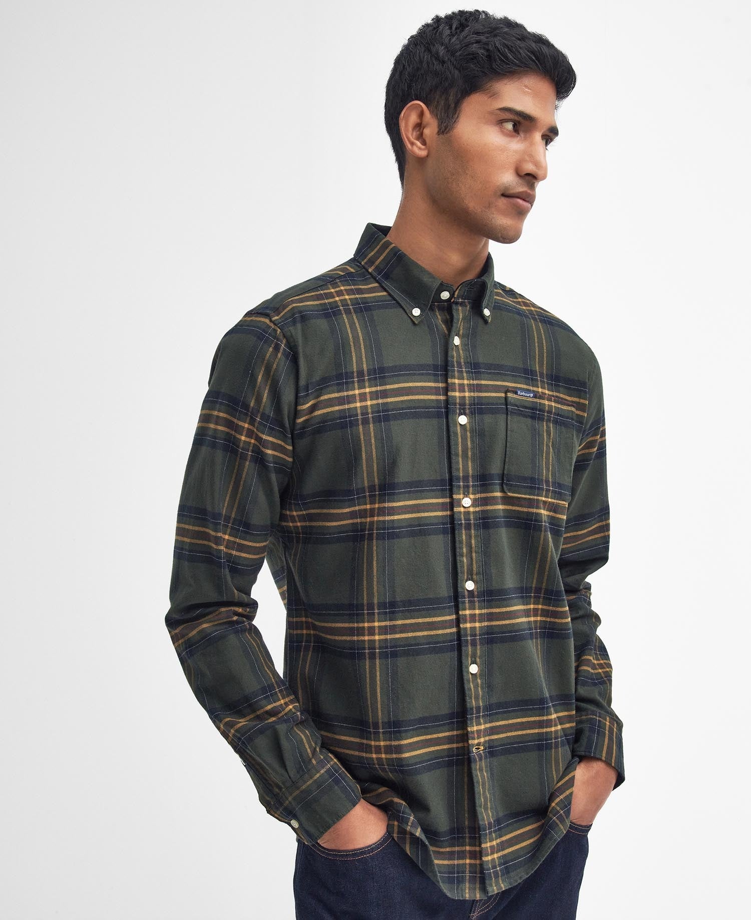 Portdown Tailored Long-Sleeved Shirt - Olive