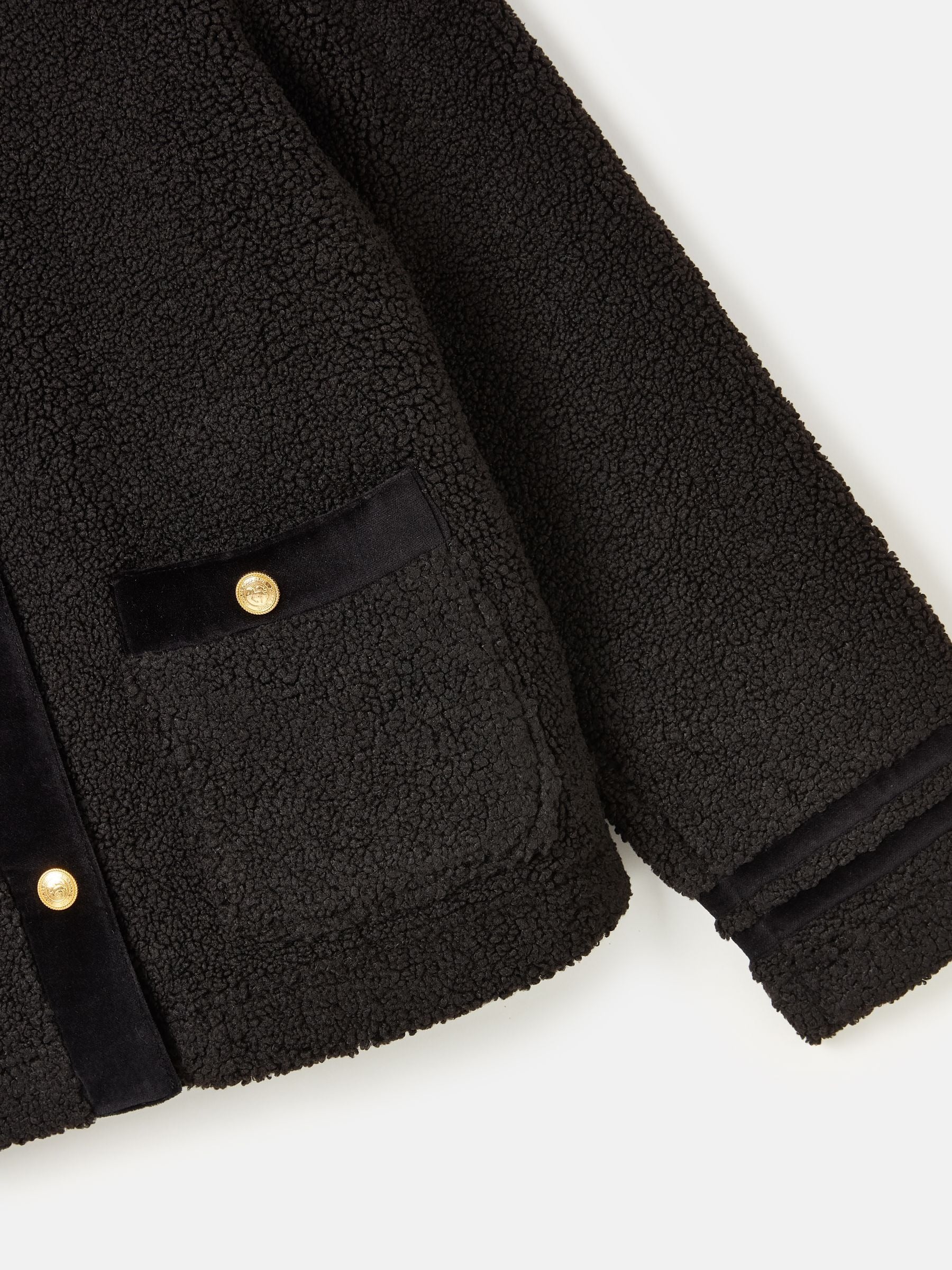 Fleur Black Fleece Jacket