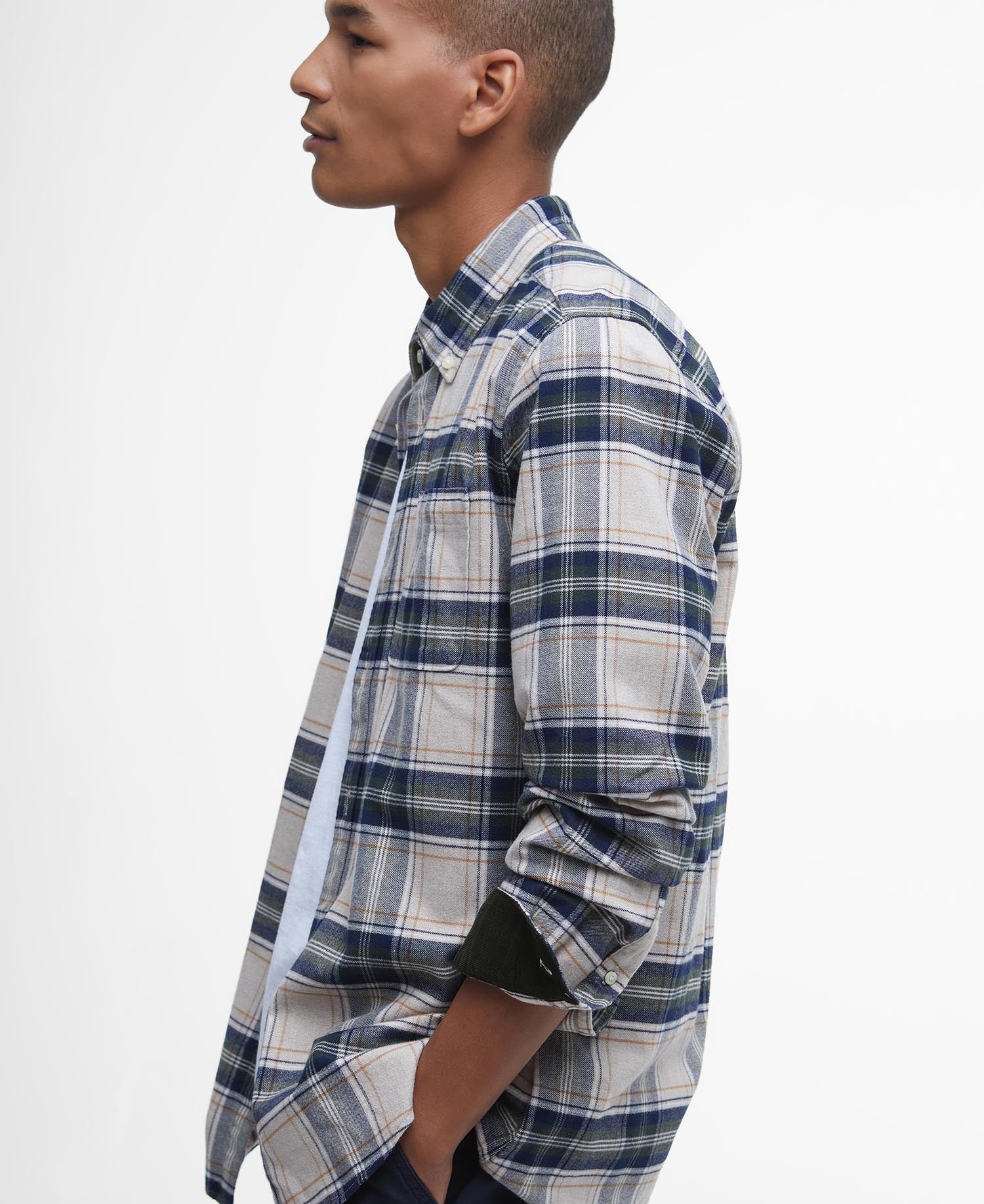 Betsom Tailored Long-Sleeved Shirt - Stone Marl