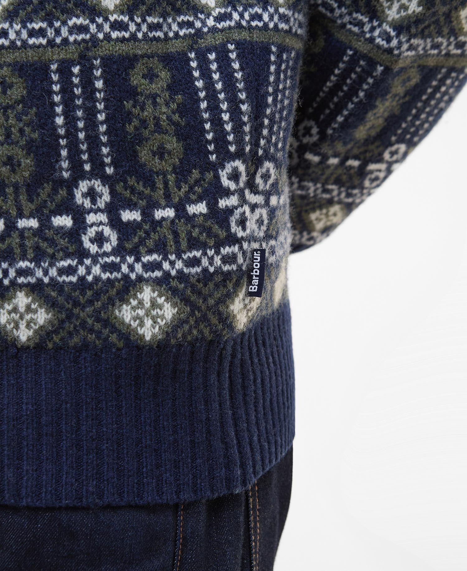 Grangetown Fair Isle Crew Neck Jumper - Inky Blue