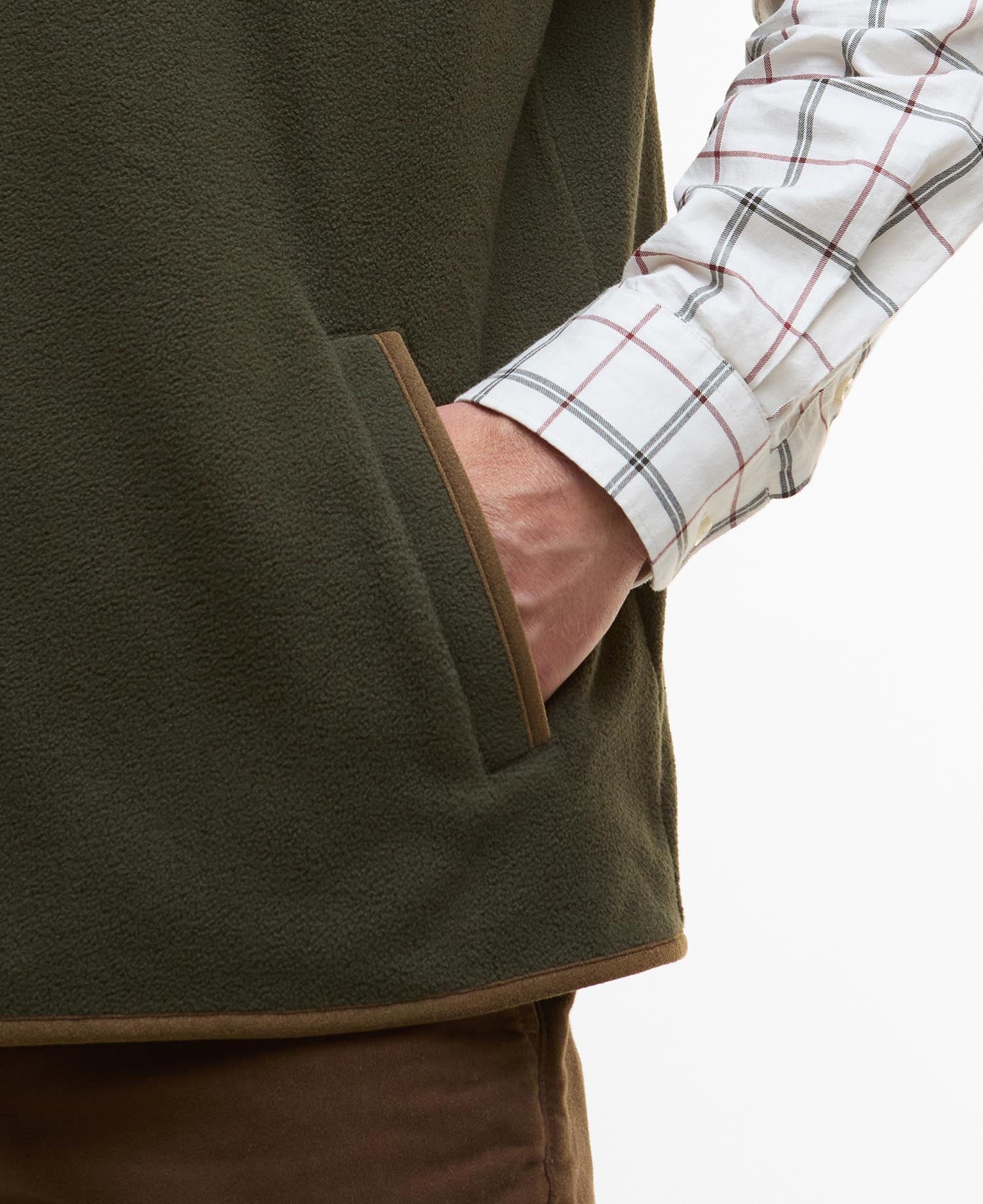 Harwood Half-Zip Fleeced Gilet - Olive
