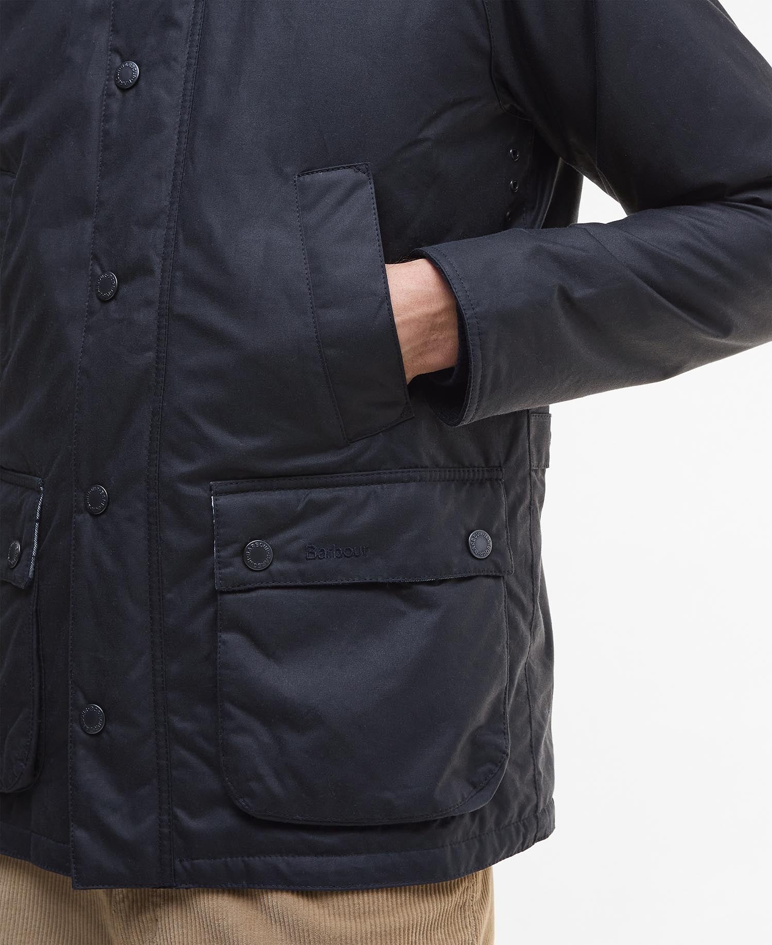 Ambleside Waxed Jacket - Navy/Tartan