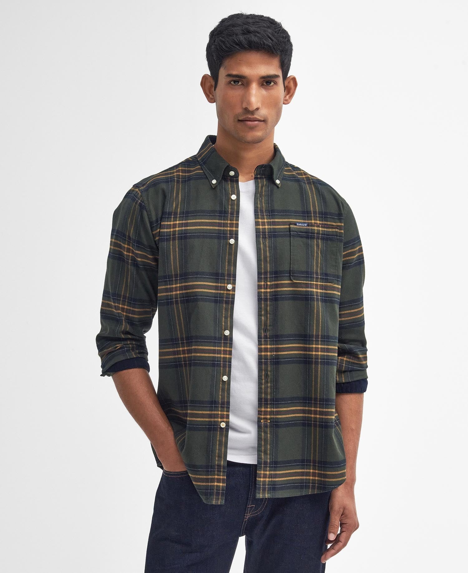 Portdown Tailored Long-Sleeved Shirt - Olive